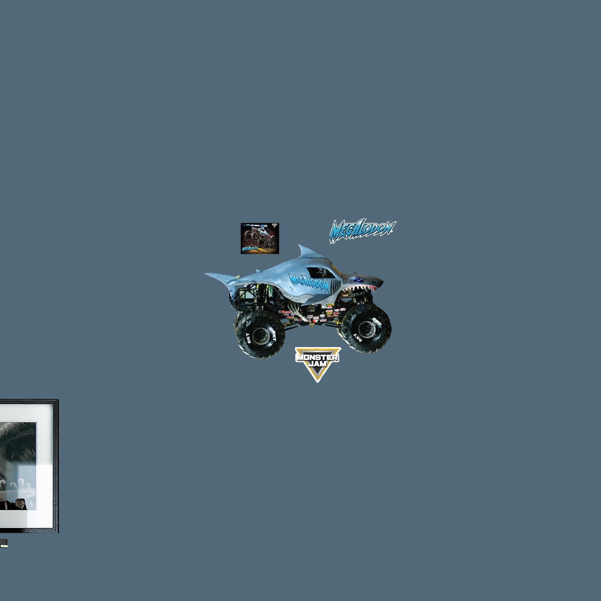 Megalodon - Monster Jam - RealBig Collection - Official Monster Jam - Reusable Vinyl Wall Decals