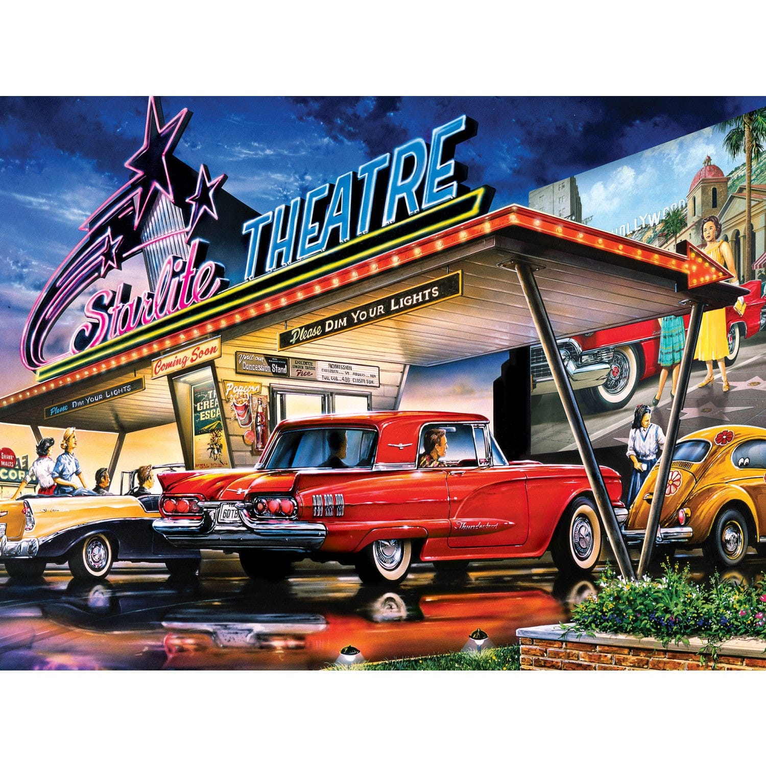 Drive-Ins, Diners & Dives - Starlite Drive-In 550 Piece Jigsaw Puzzle