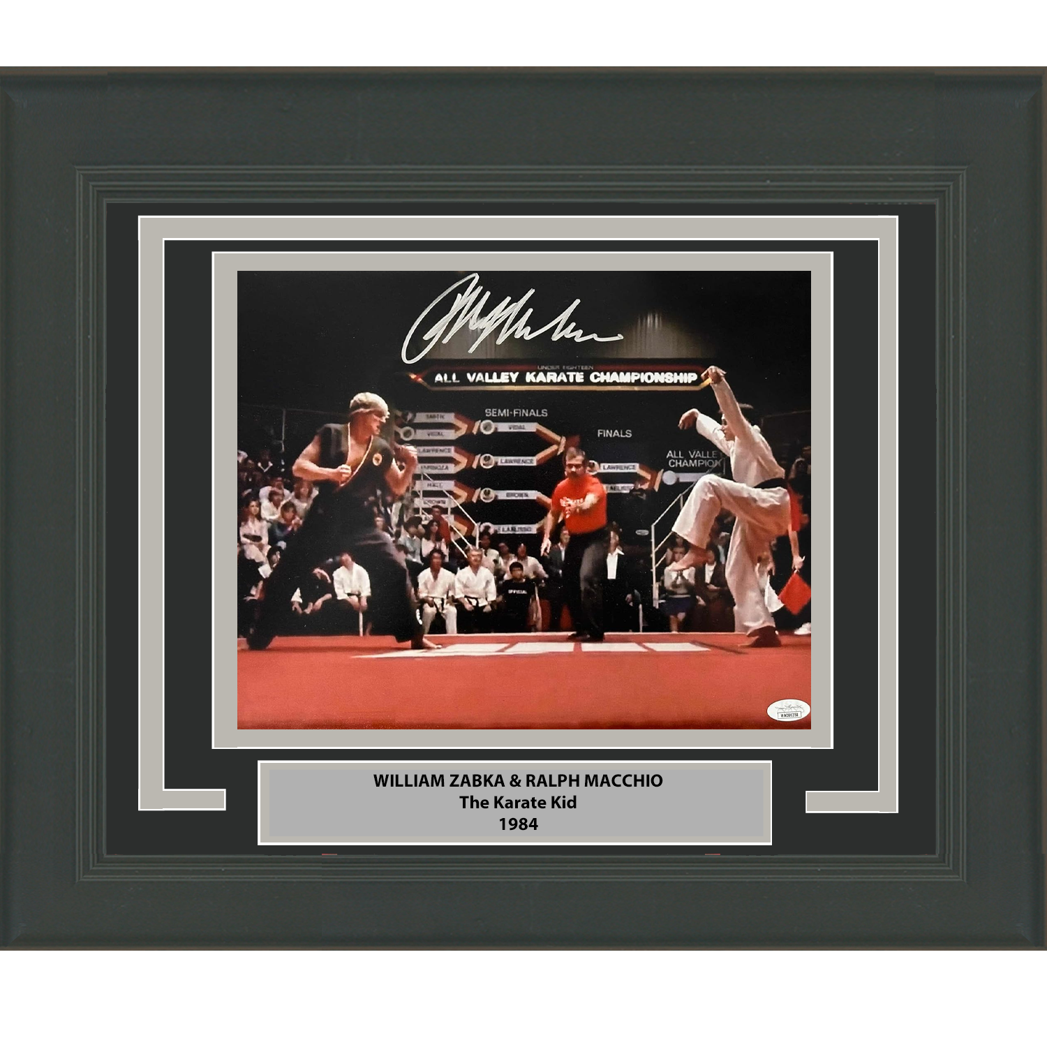 Framed Autographed/Signed Ralph Macchio The Karate Kid Crane Kick 11x14 Photo JSA COA