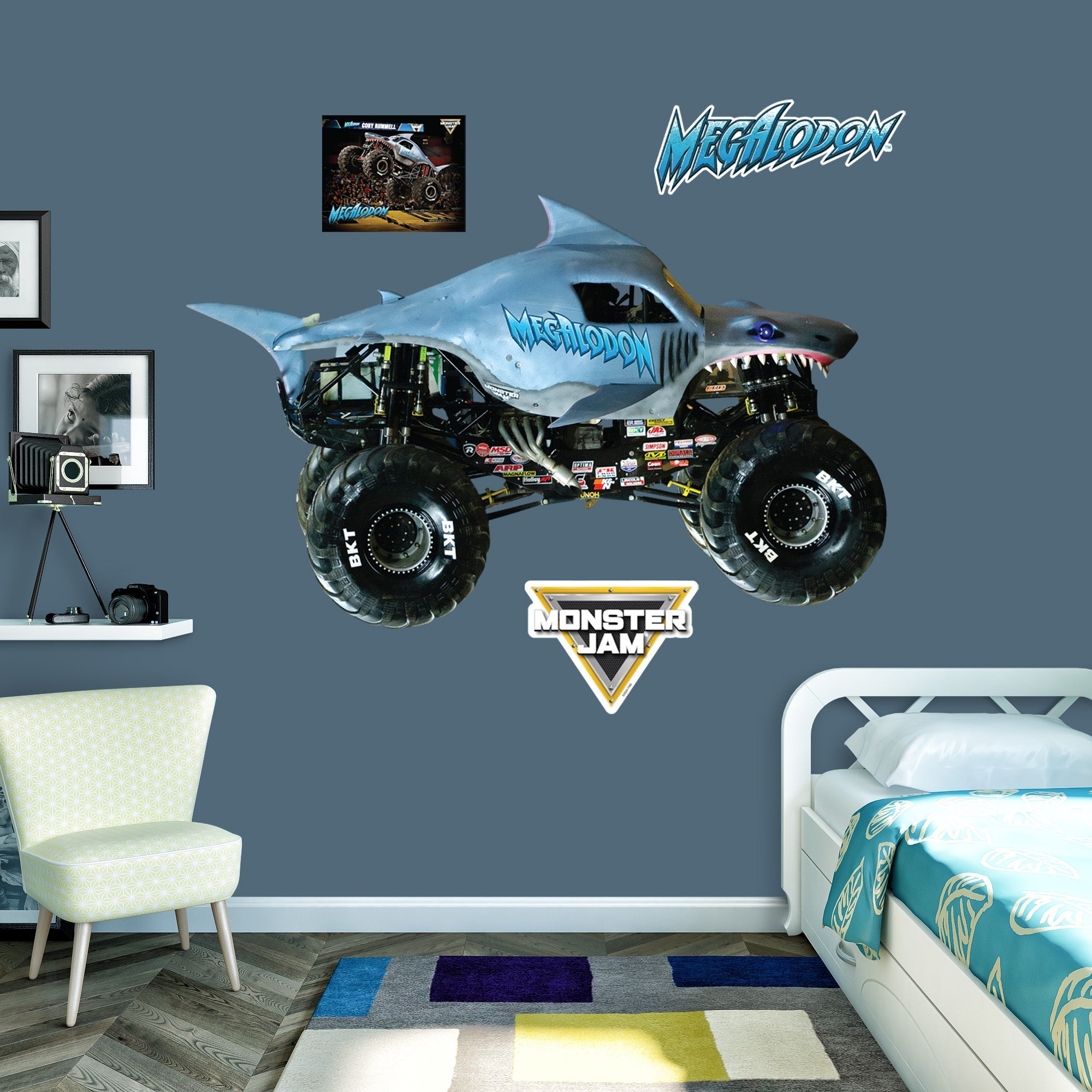 Megalodon - Monster Jam - RealBig Collection - Official Monster Jam - Reusable Vinyl Wall Decals