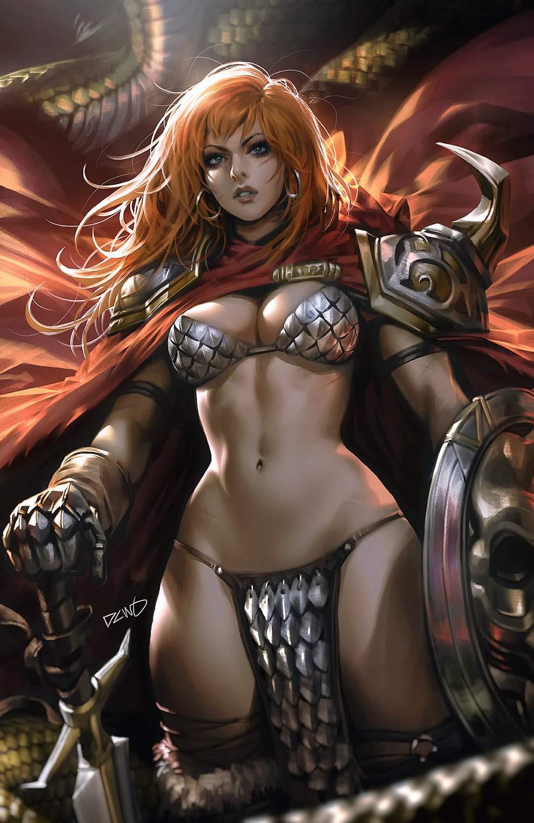 RED SONJA #8 (DERRICK CHEW EXCLUSIVE VIRGIN/COLOR SPLASH VARIANT SET) ~ Dynamite