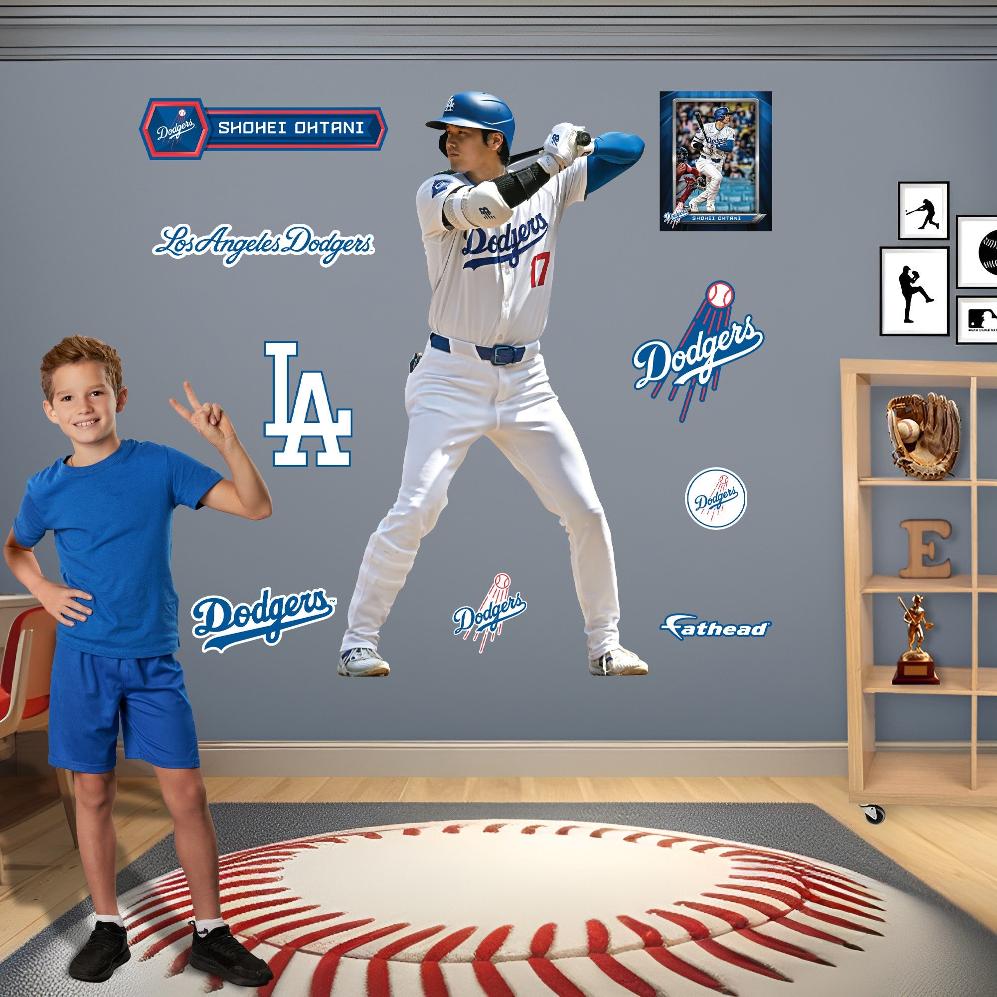 Shohei Ohtani - RealBig At Bat Collection - Official MLB - Los Angeles Dodgers - Reusable Vinyl Wall Decals