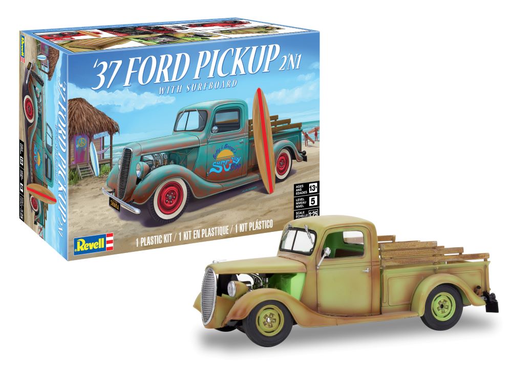 Revell 4516 1/25 1937 Ford Pickup Truck w/Surfboard (2 in 1)