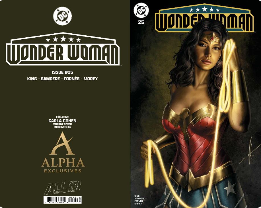 Wonder Woman #25 Alpha exclusive . Trade variant by Carla Cohen