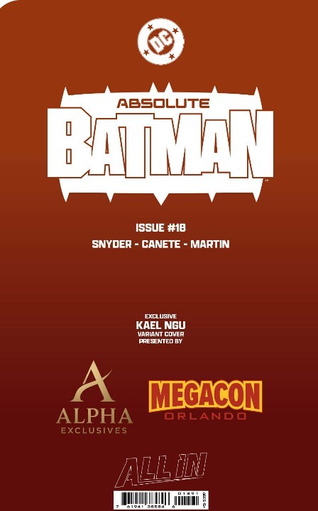 Absolute Batman #18 Kael Ngu Alpha Exclusive Pre-order virgin variant