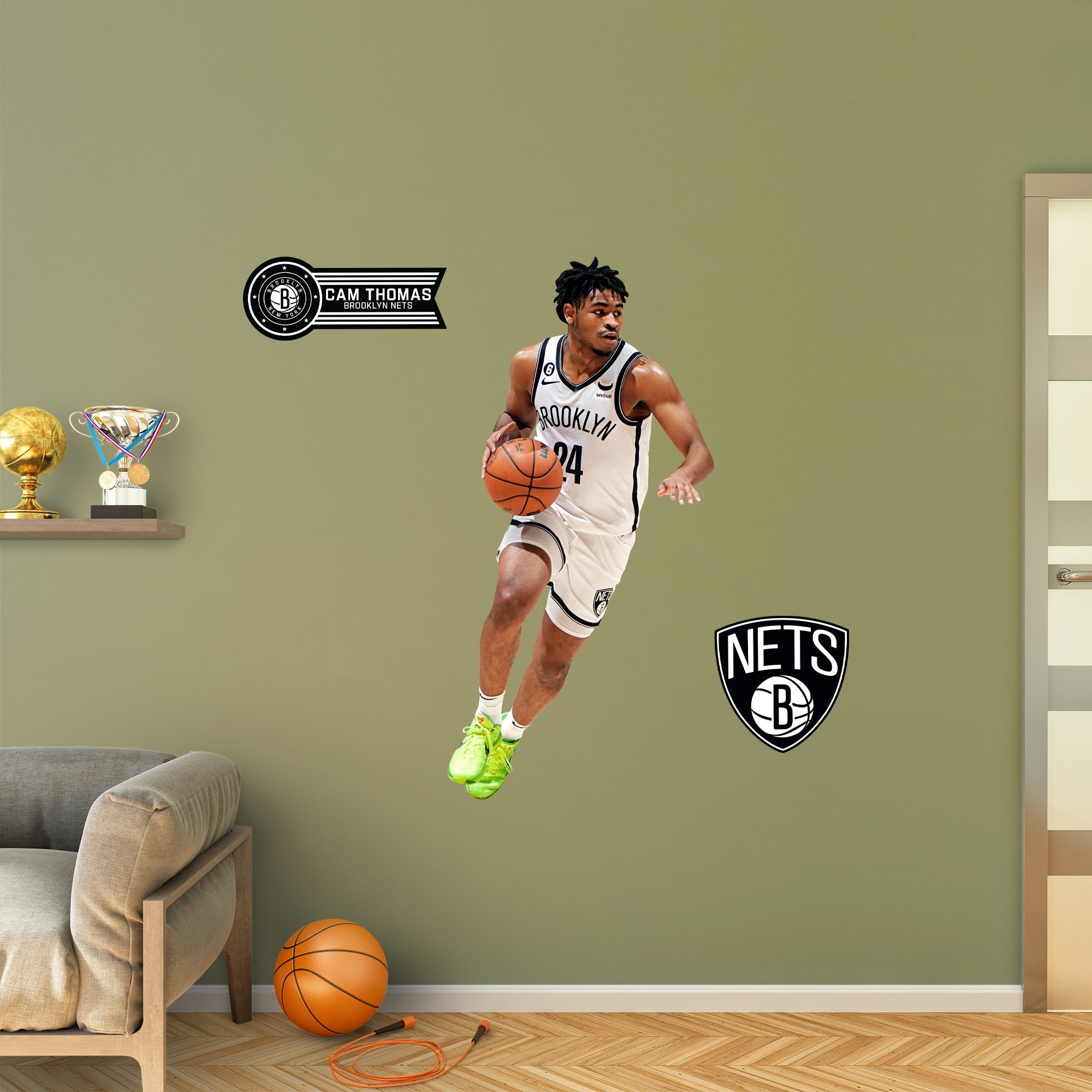 Cam Thomas - RealBig Collection - Official NBA - Brooklyn Nets - Reusable Vinyl Wall Decals
