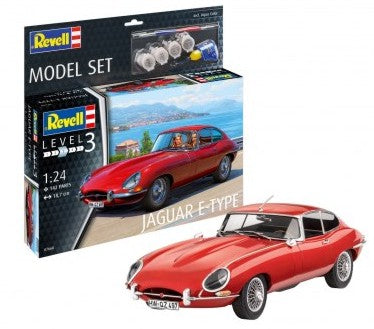 Revell 67668 1/24 Jaguar E-Type Sports Car w/paint & glue (D)