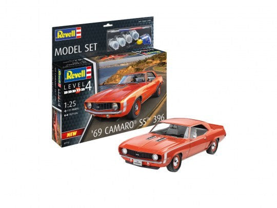 Revell 67712 1/25 1969 Camaro SS 396 Car w/paint & glue