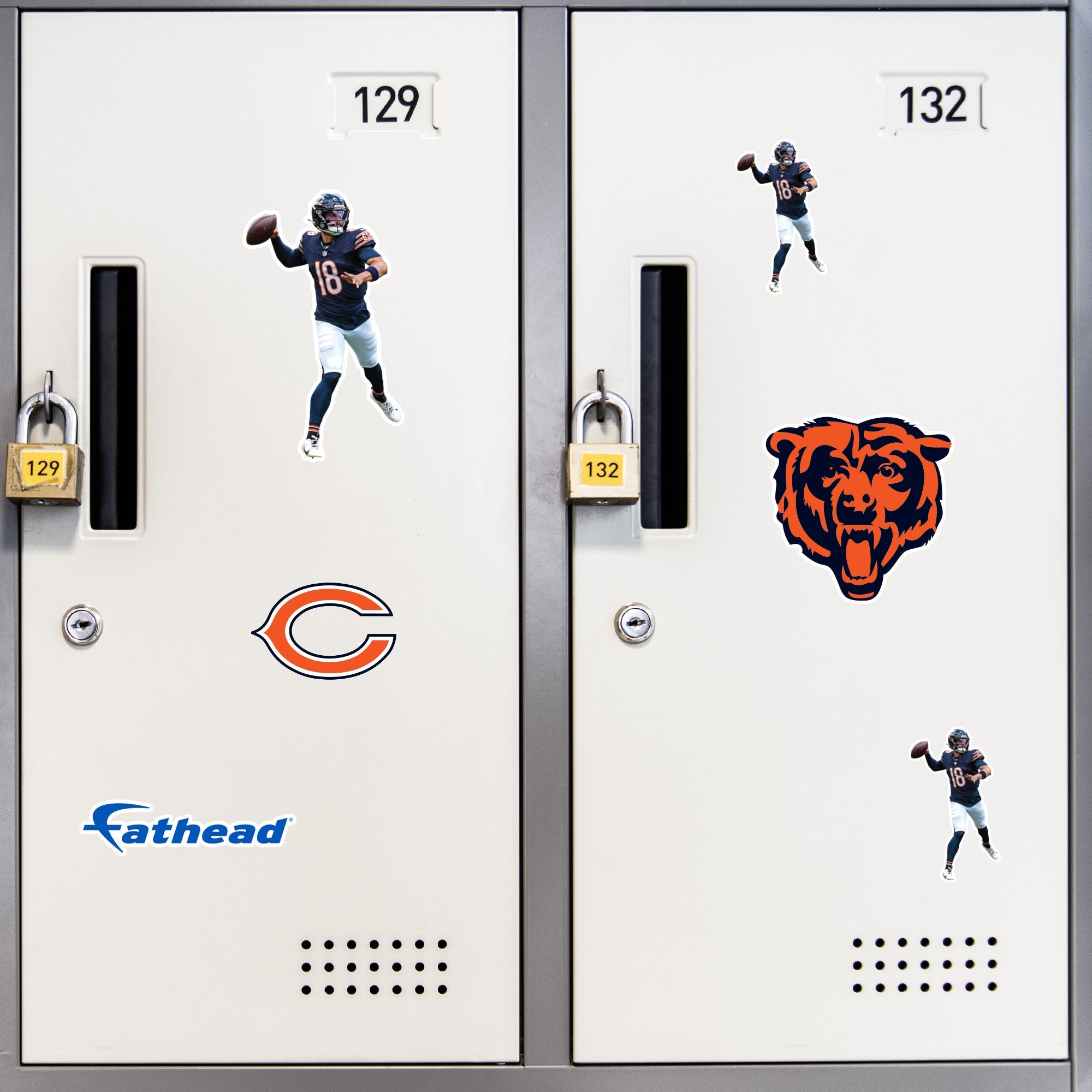Caleb Williams - 5 Minis (Mixed Sizes) - Official NFL - Chicago Bears - Reusable Vinyl Decals