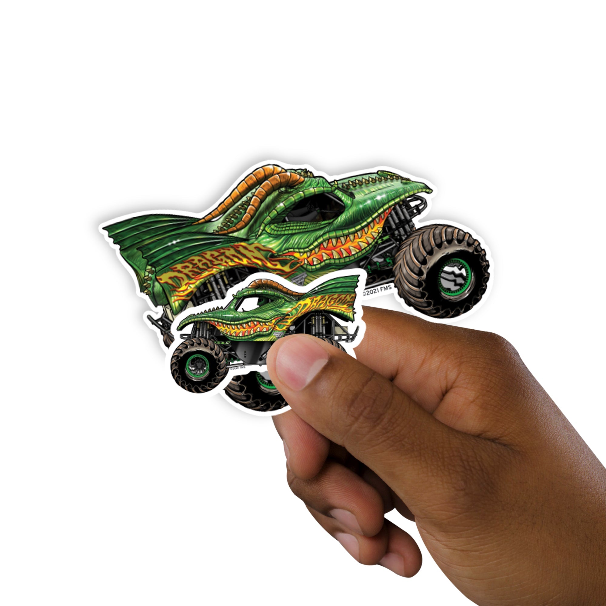 Dragon - 5 Minis (Mixed Sizes) - Official Monster Jam - Reusable Vinyl Decals