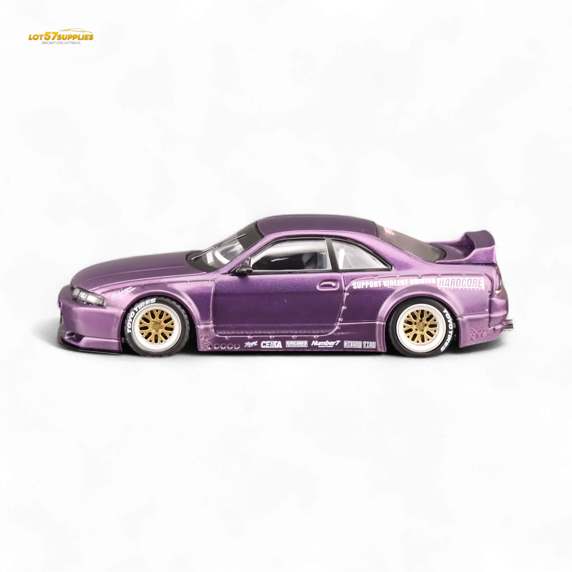 Inno64 NISSAN SKYLINE GT-R (R33) "PANDEM ROCKET BUNNY" Purple 1:64