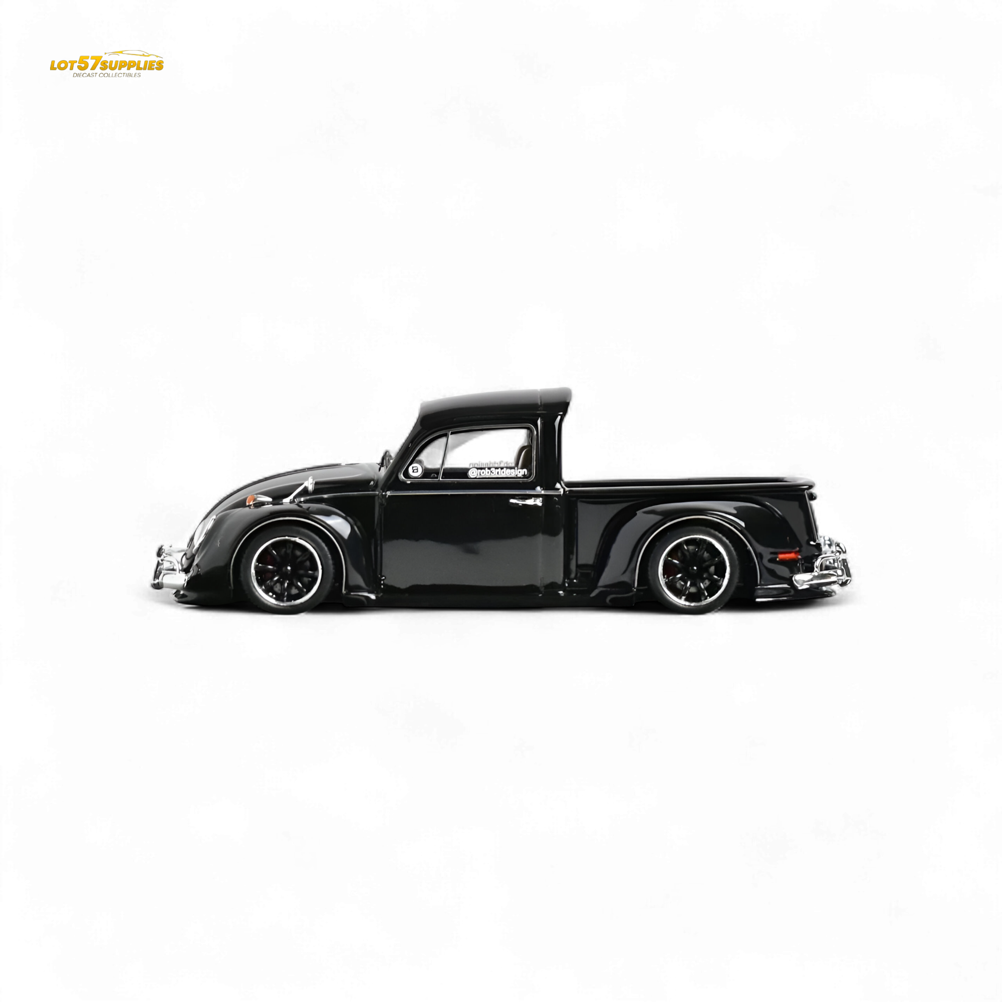YM Model X Robert Design Volkswagen Beetle Pickup Truck FUSCUP in Black 1:64 Limited to 499 Pcs