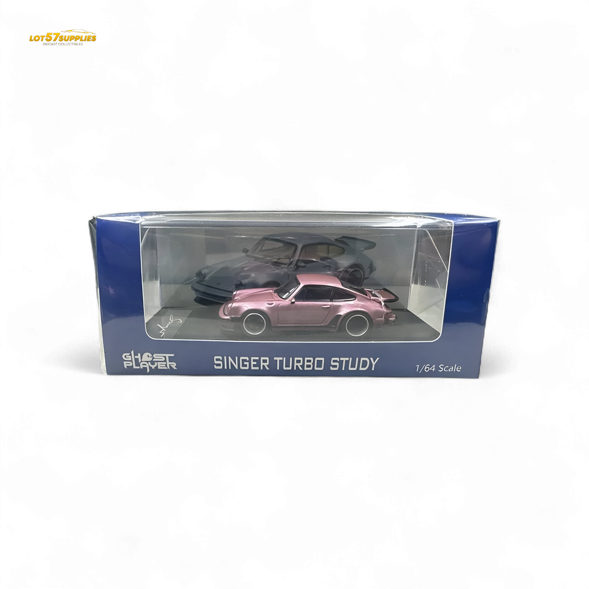 HobbyFans Porsche Singer 930 Turbo Study Ghost Player Custom Pink 1:64