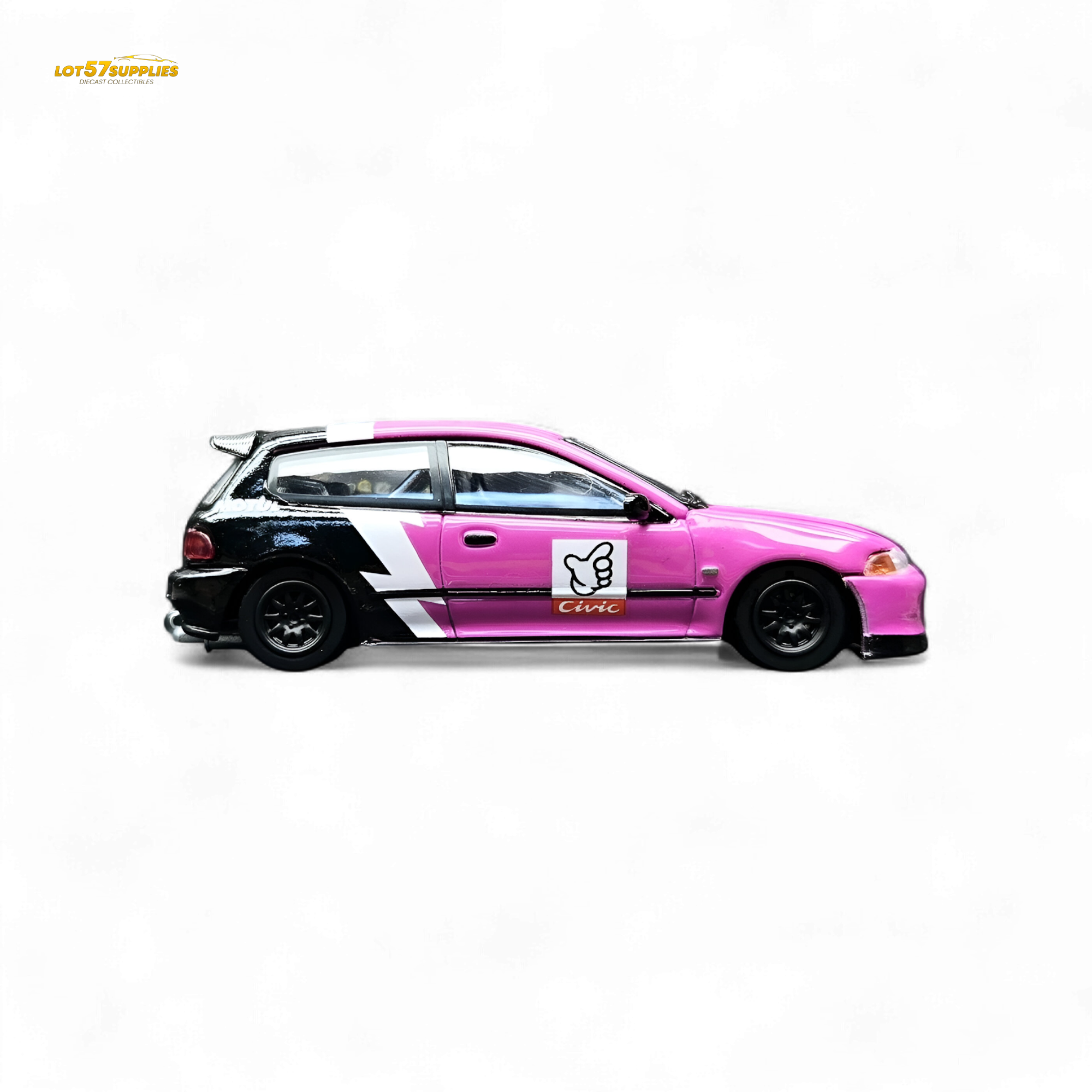 Street Weapon Honda Civic EG6 No Good Racing Pink - Black 1:64