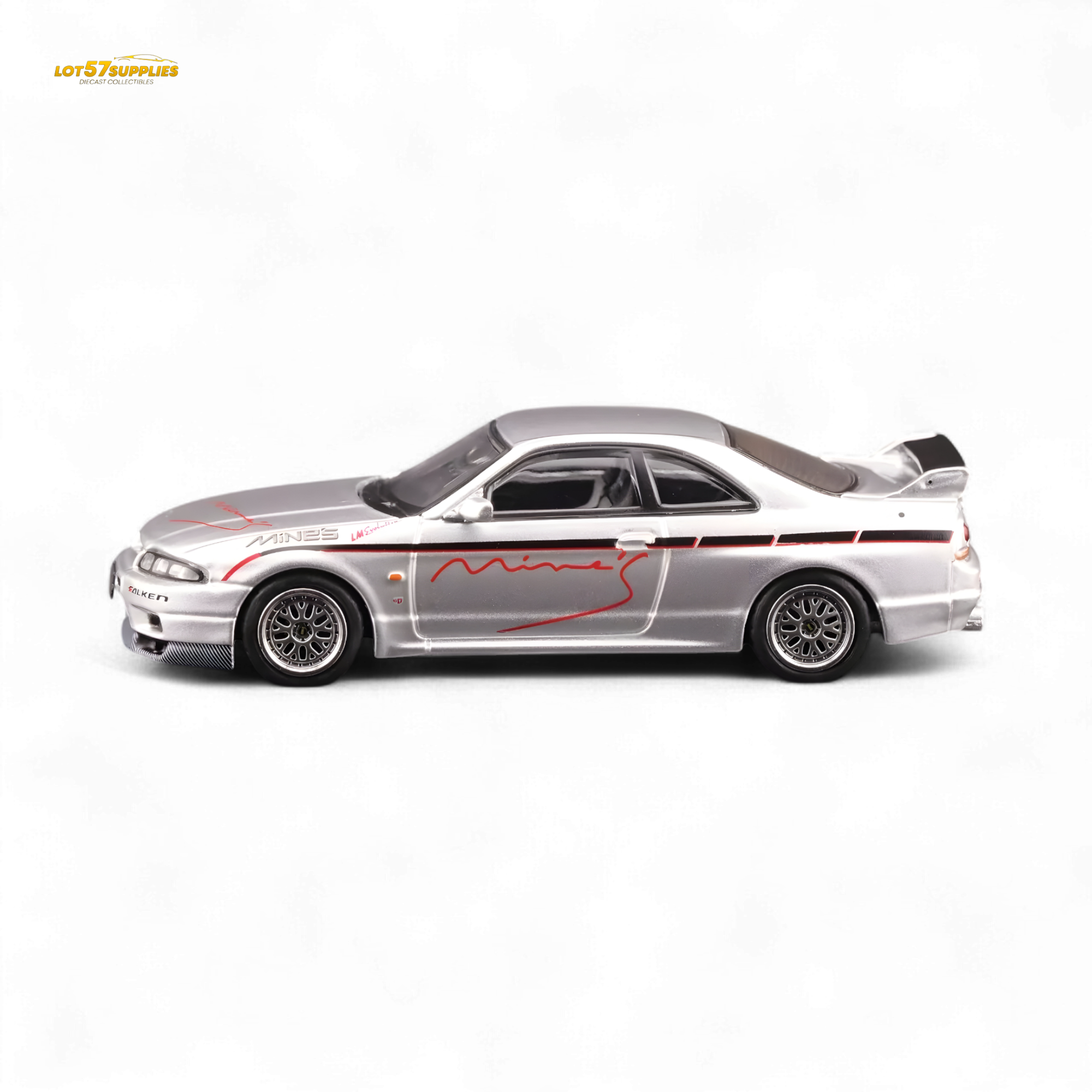 Inno64 NISSAN SKYLINE GR-R (R33) "Tuned by Mine's" Silver 1:64