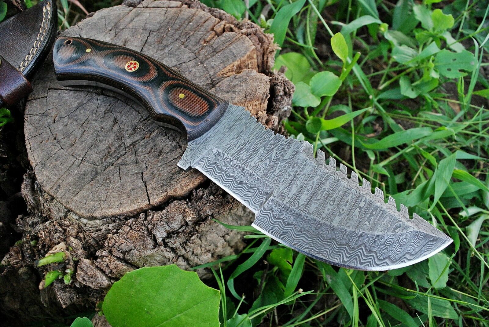 Knife from the Movie The Hunted – 10" Damascus Steel with Micarta Handle