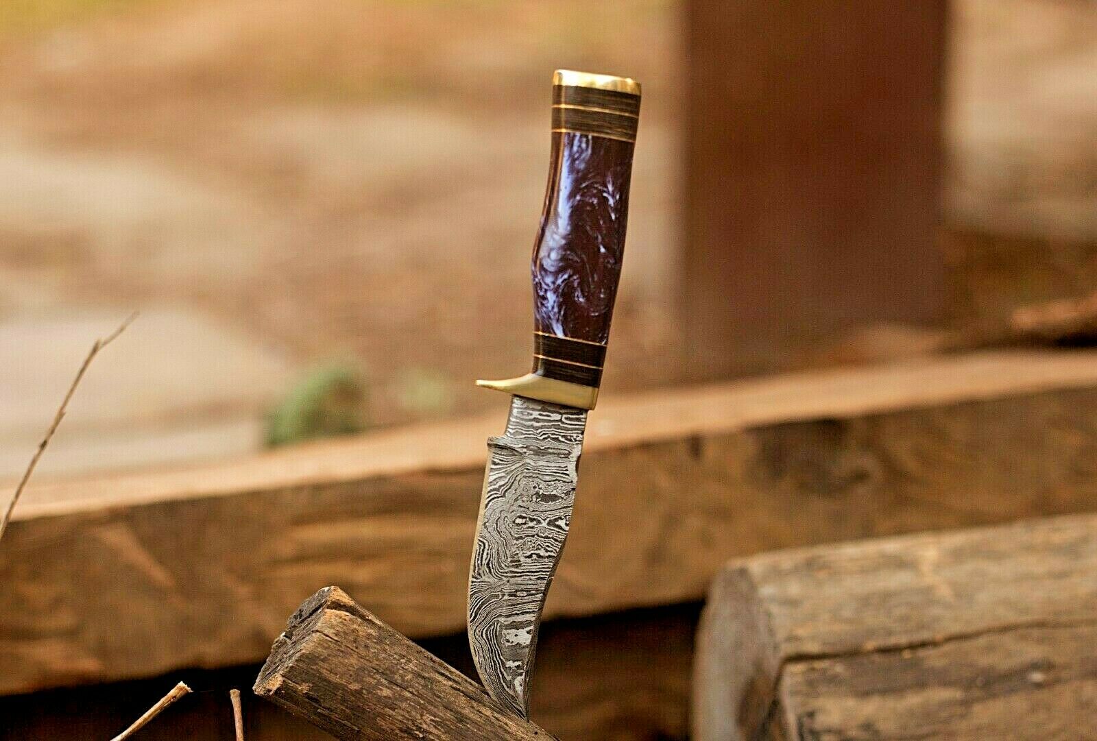 Custom Handmade Damascus Steel Hunting Knife