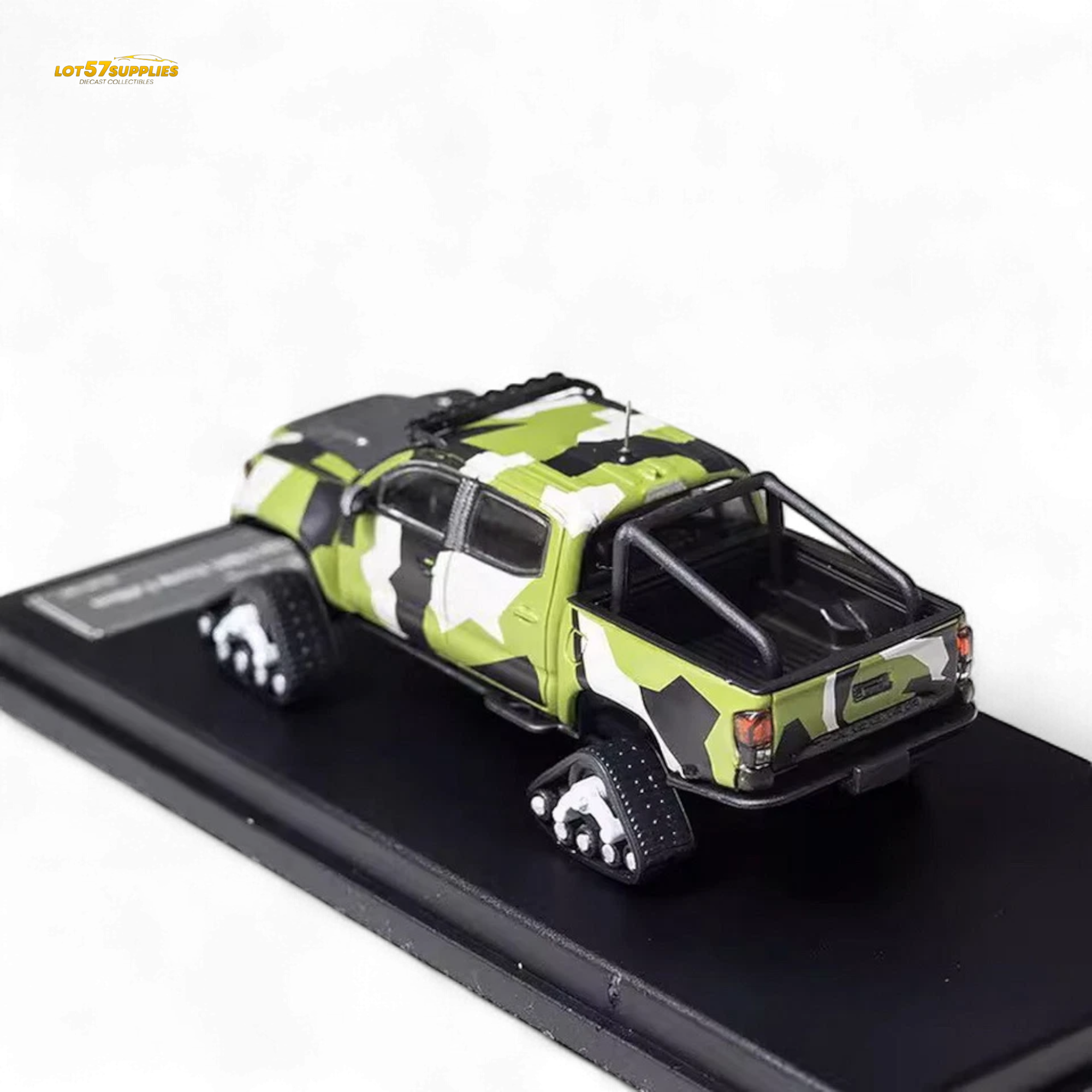 GCD Toyota TACOMA SNOW VERSION in Green Camo & 3PMSF Tires 1:64