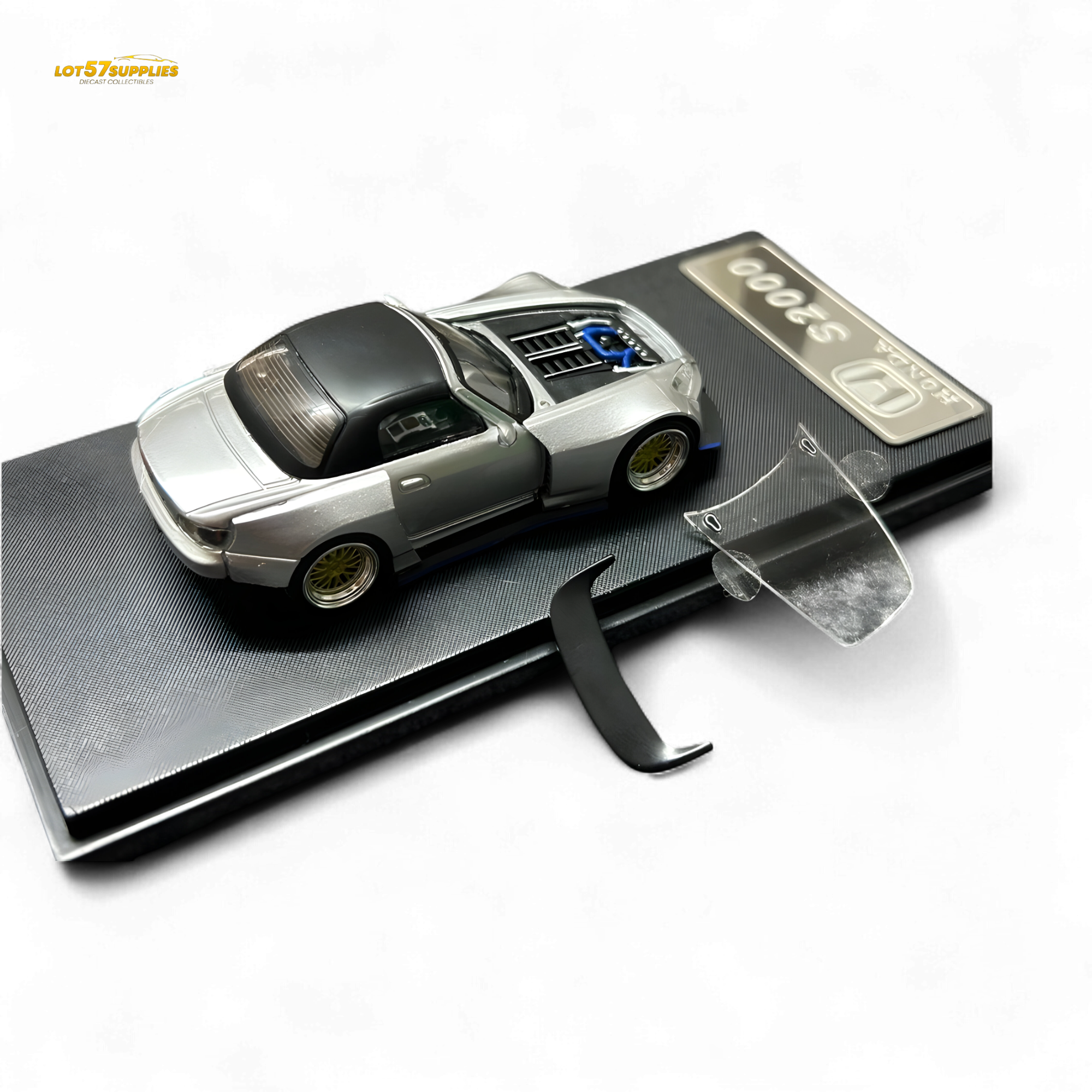 Rhino Model RM 1:64 Honda S2000 Wide-Body Roadster Silver