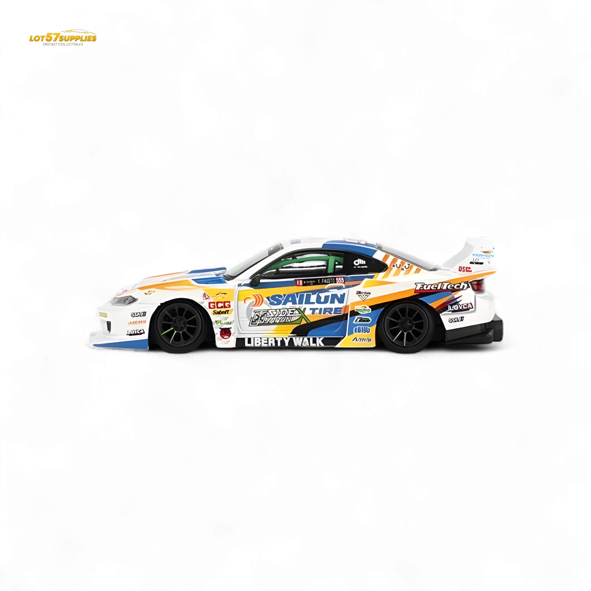 Mini-GT Nissan LB-Super Silhouette S15 Silvia 2023 Formula Drift Japan #895 1:64
