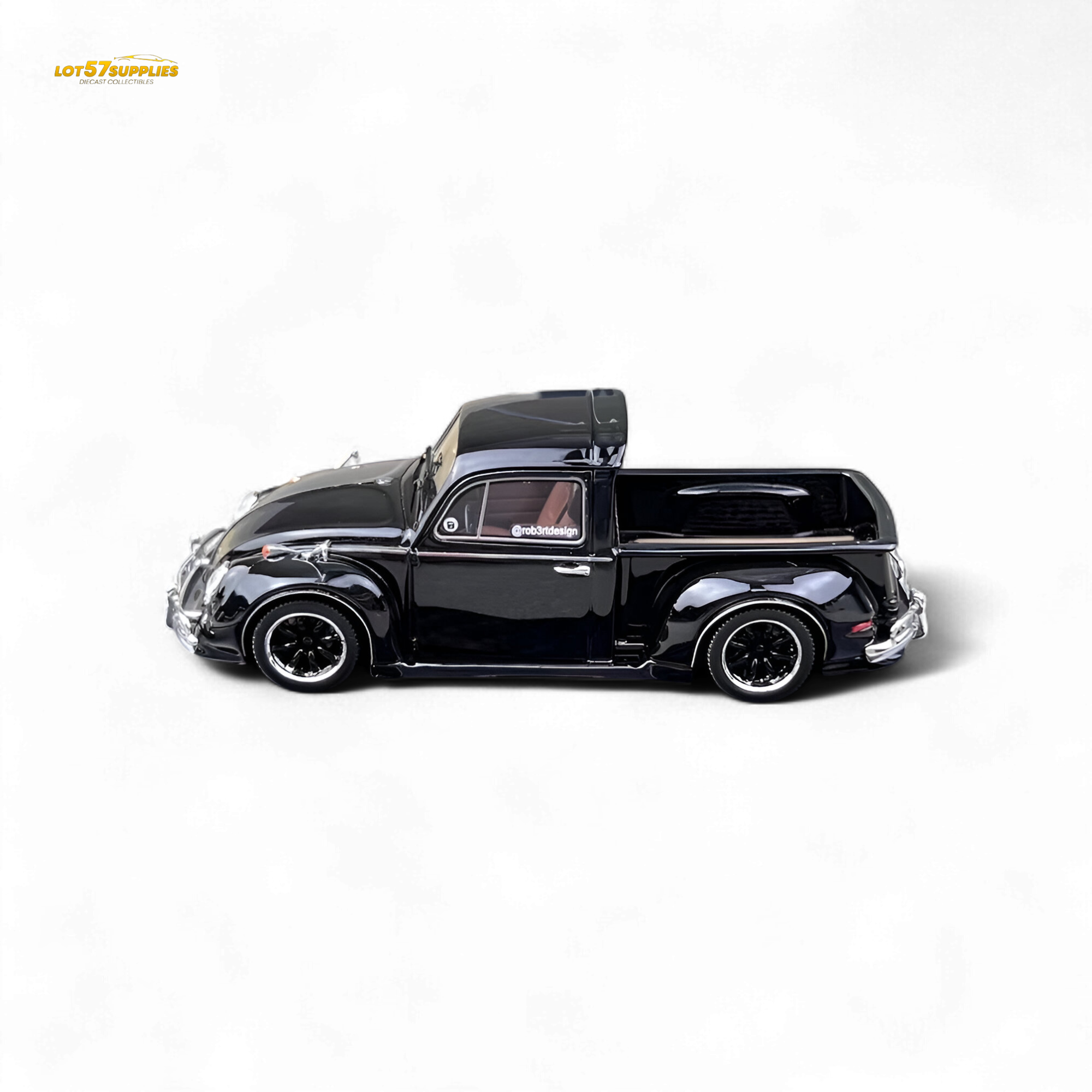 YM Model X Robert Design Volkswagen Beetle Pickup Truck FUSCUP in Black 1:64 Limited to 499 Pcs