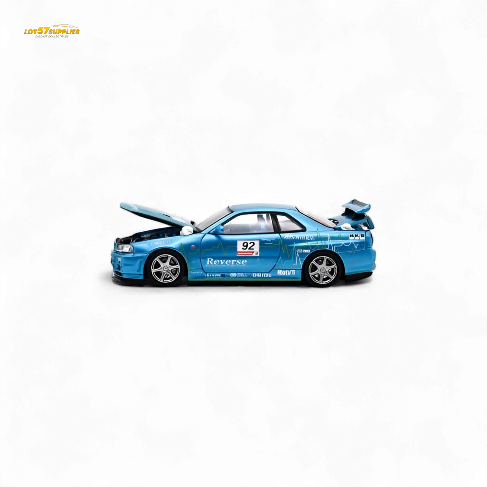 Cool Art Skyline R34 Blue #92 - With Figure 1:64