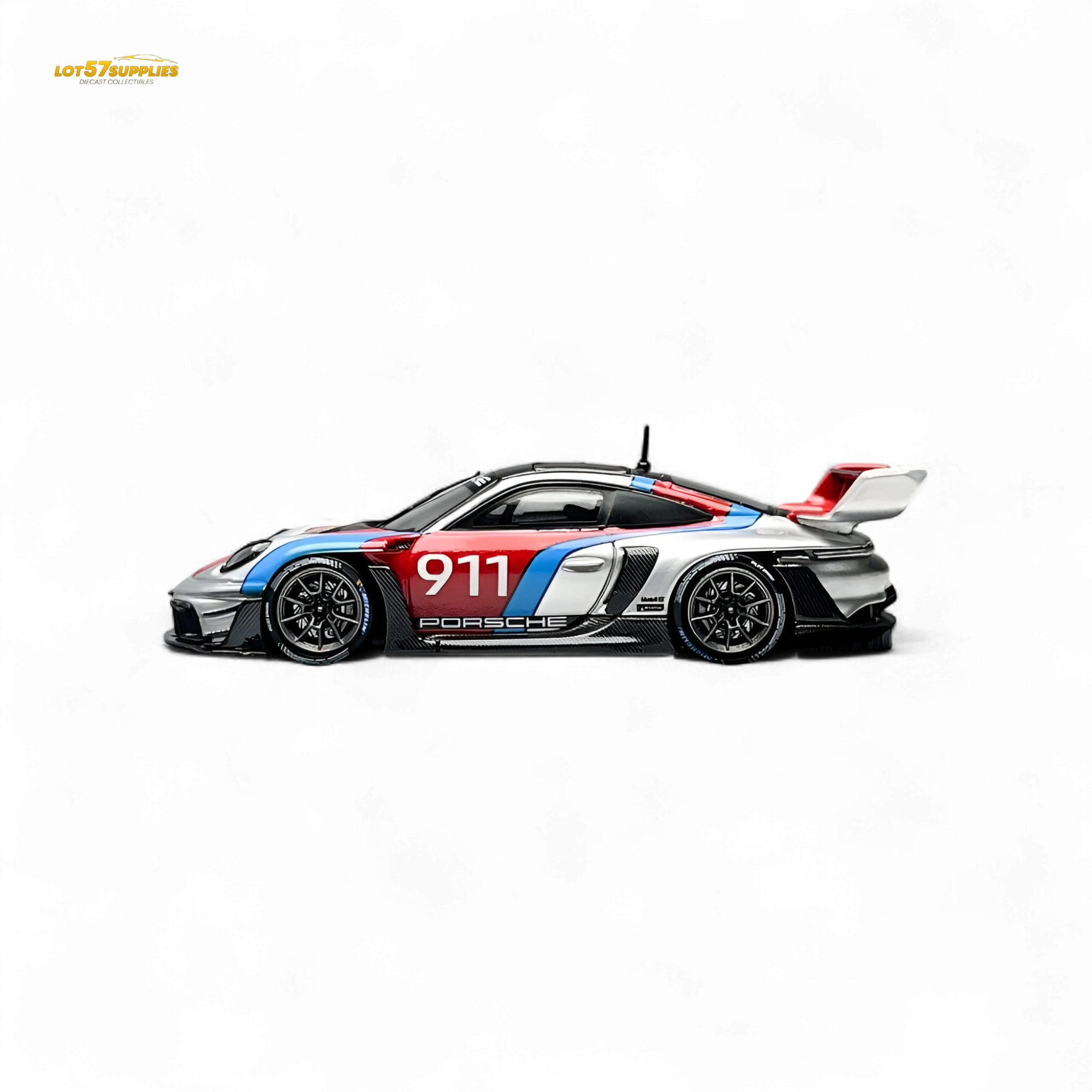 HKM Model Porsche 911 (992) GT3 R Rennsport Silver #911 1:64