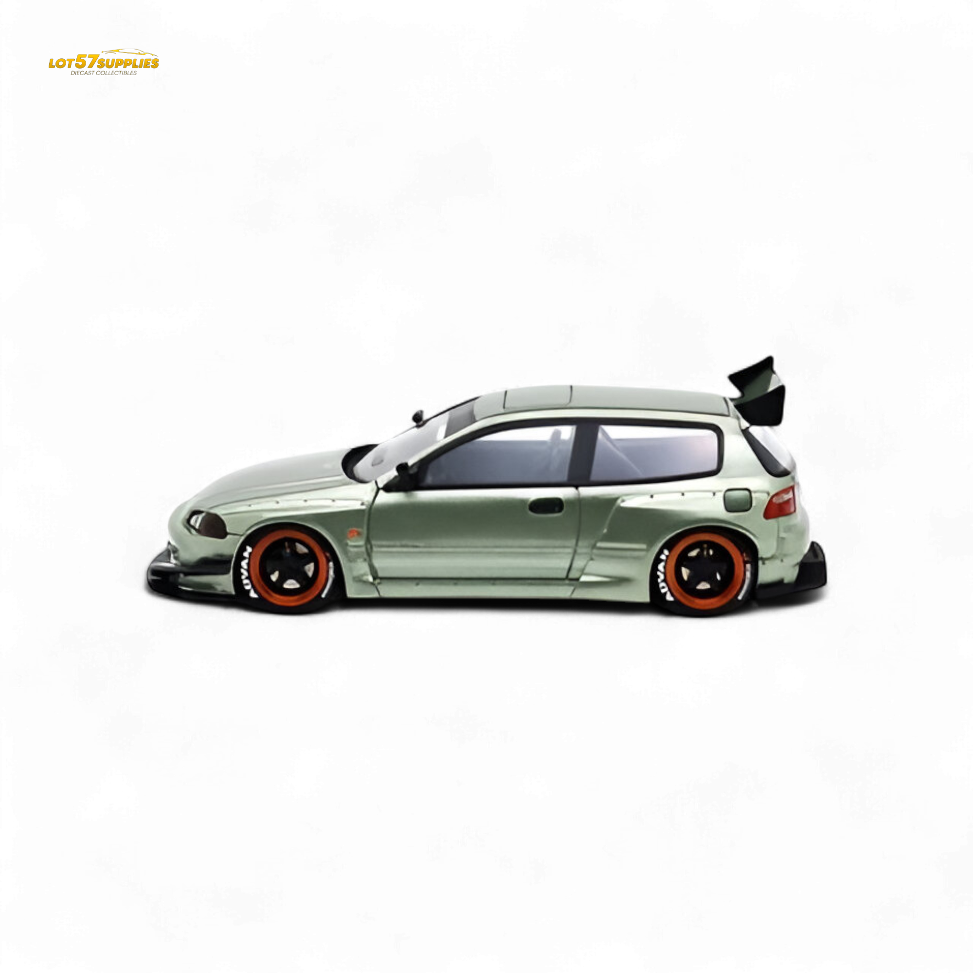 YM Model Honda Civic Pandem EG4 K20 Modified Bronze Green 1:64 Limited to 399 PCS