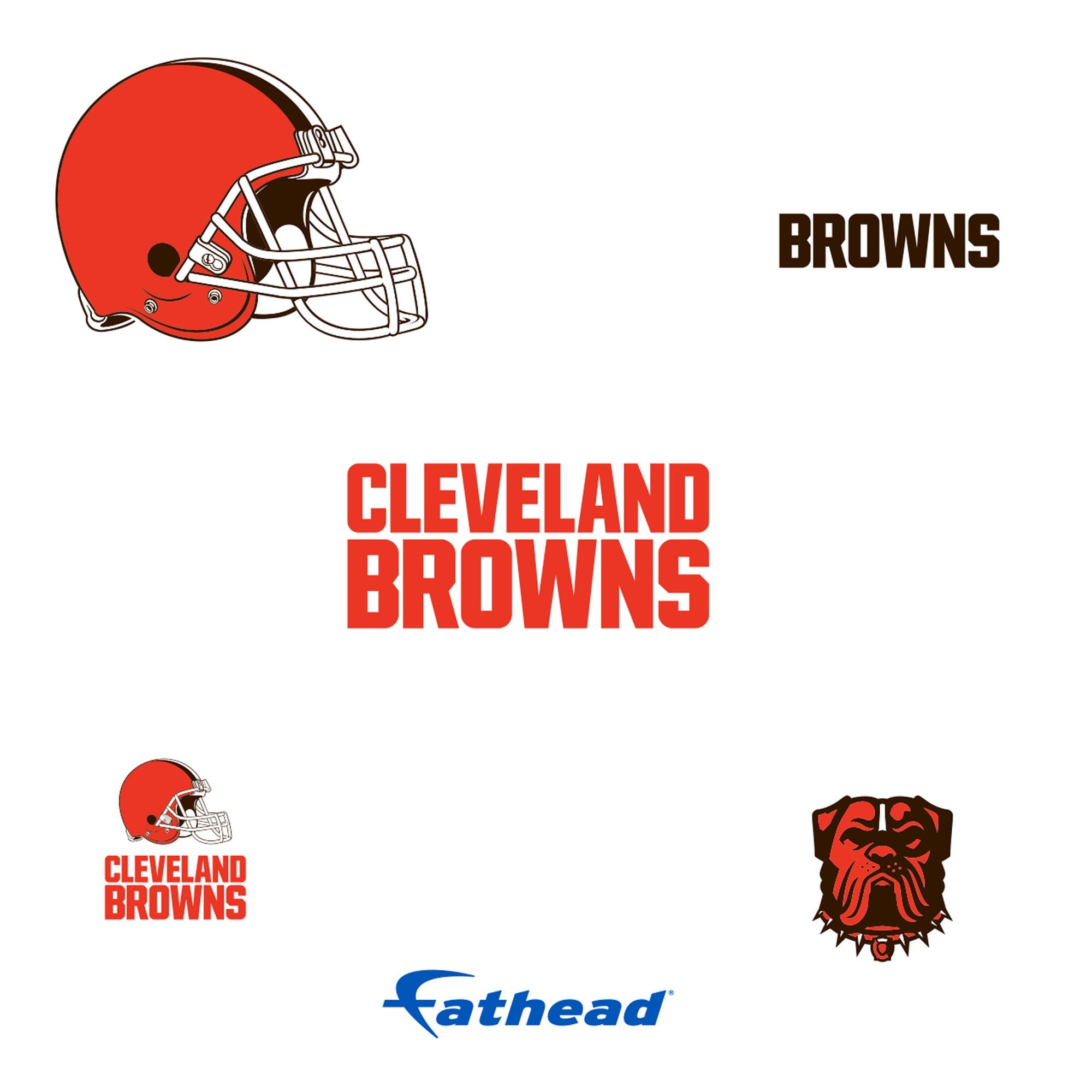 Cleveland Browns - 5 Logo Minis (Mixed Sizes) - Official NFL - Reusable Vinyl Decals #2