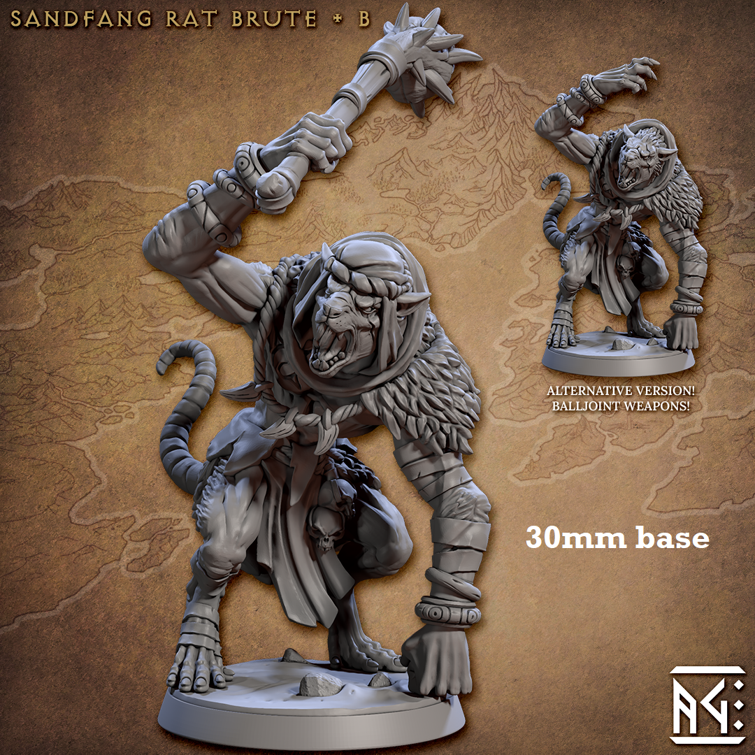 Sandfang Rat Brute: Sculpt B (Male Ratkin Fighter)