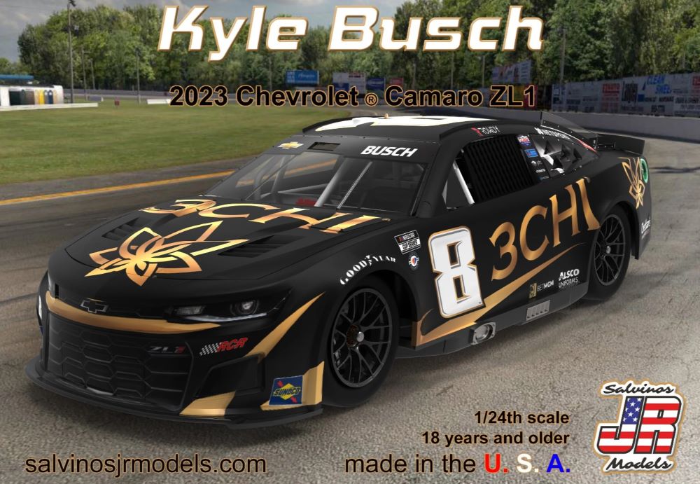 Salvinos Jr Models 2023KBP 1/24 Kyle Busch 2023 NASCAR Chevrolet Camaro ZL1 Race