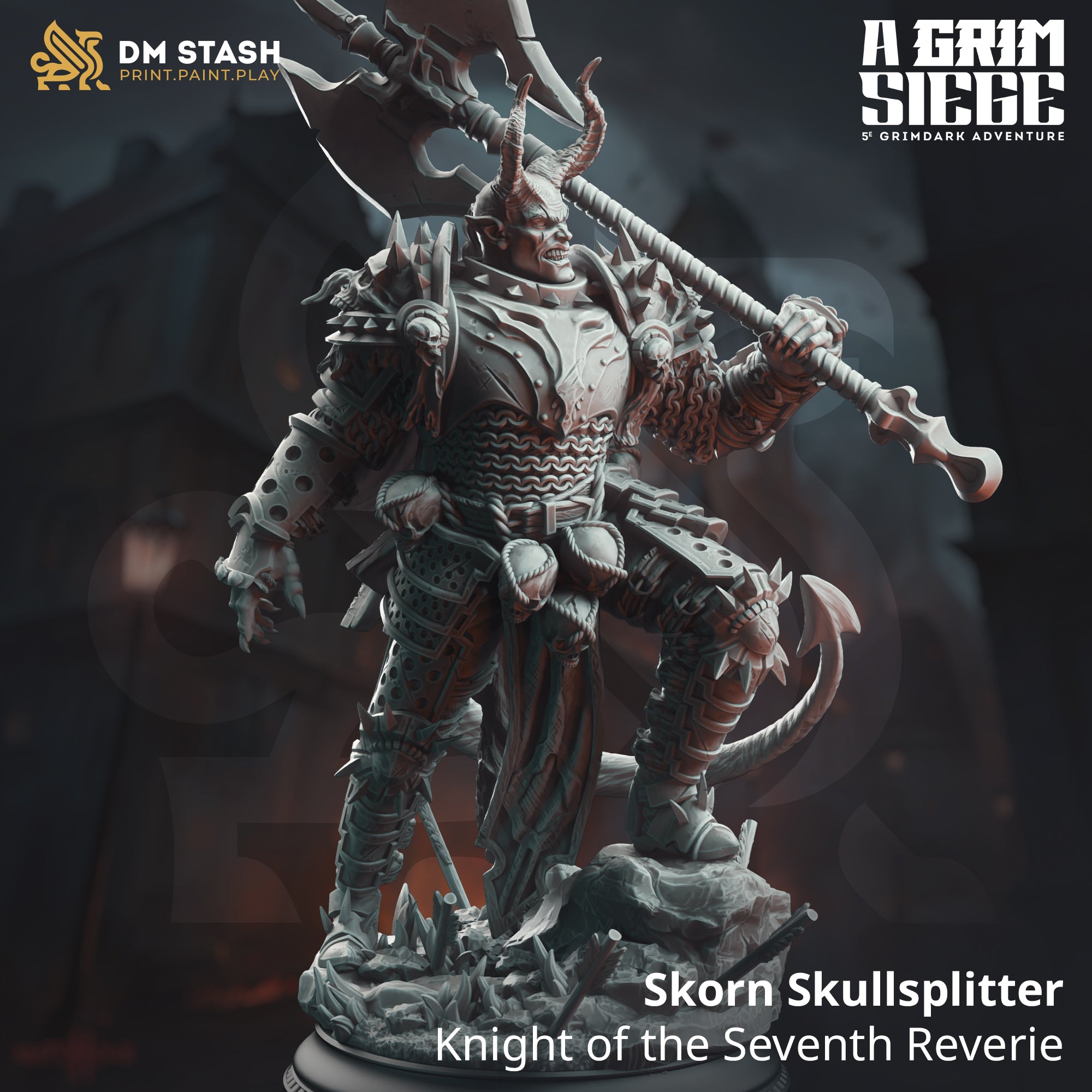 Skorn Skullsplitter, Knight of the Seventh Reverie (Male Nosmeni Barbarian)