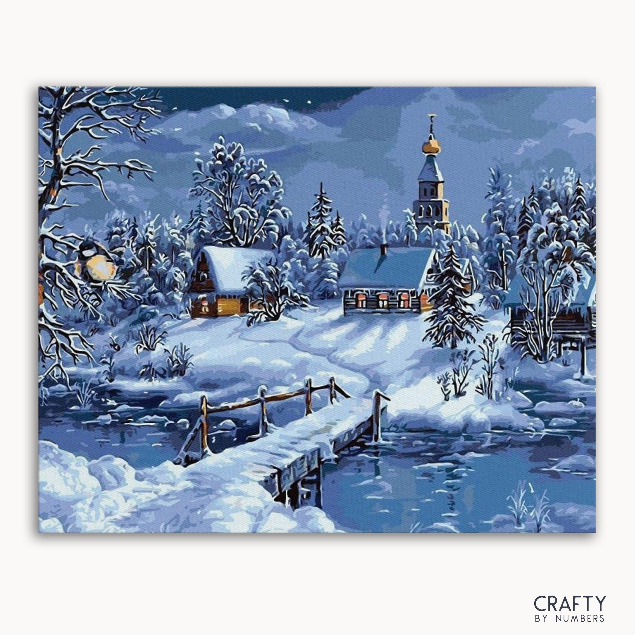 Snowy Night Scenery