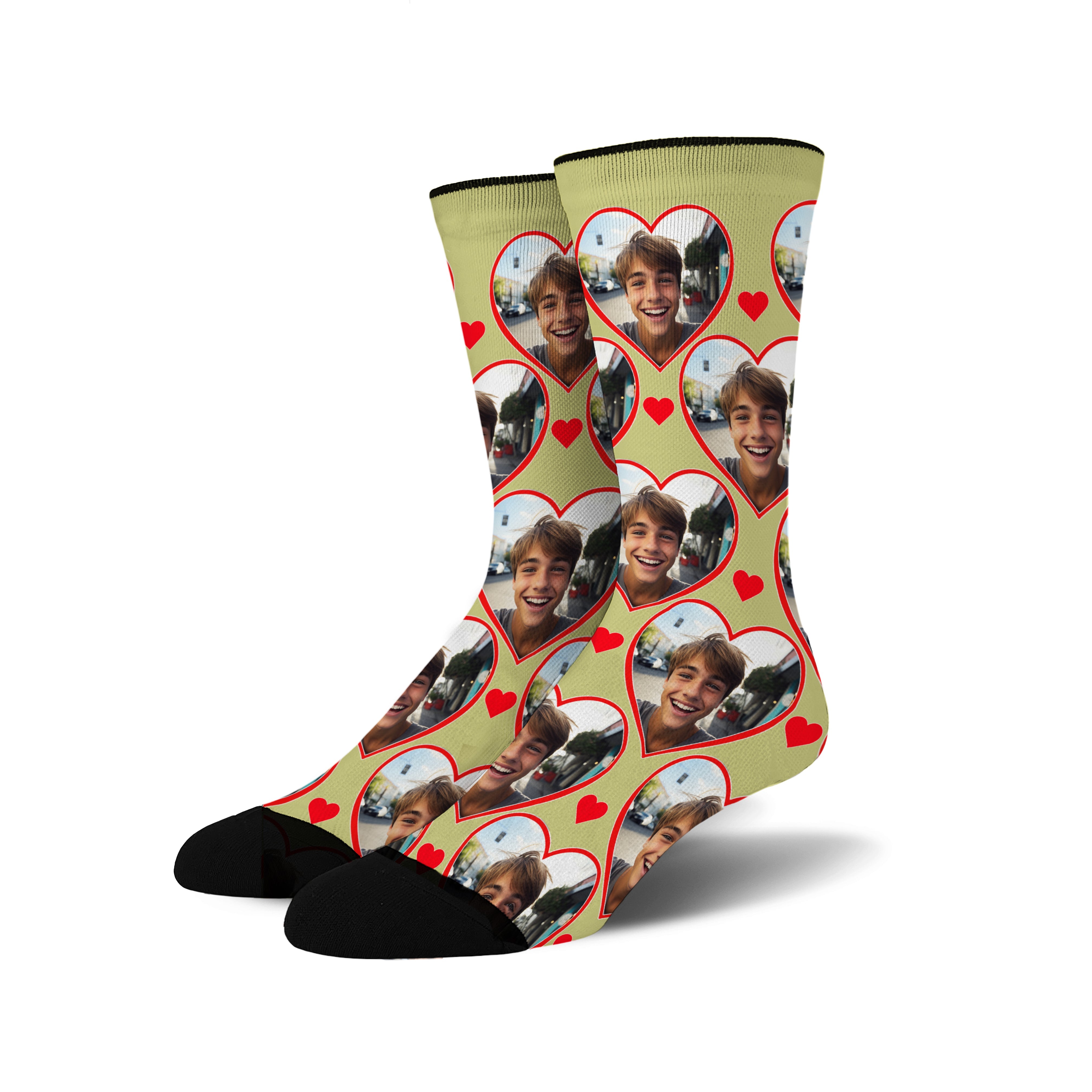 Custom Heart Photo Socks