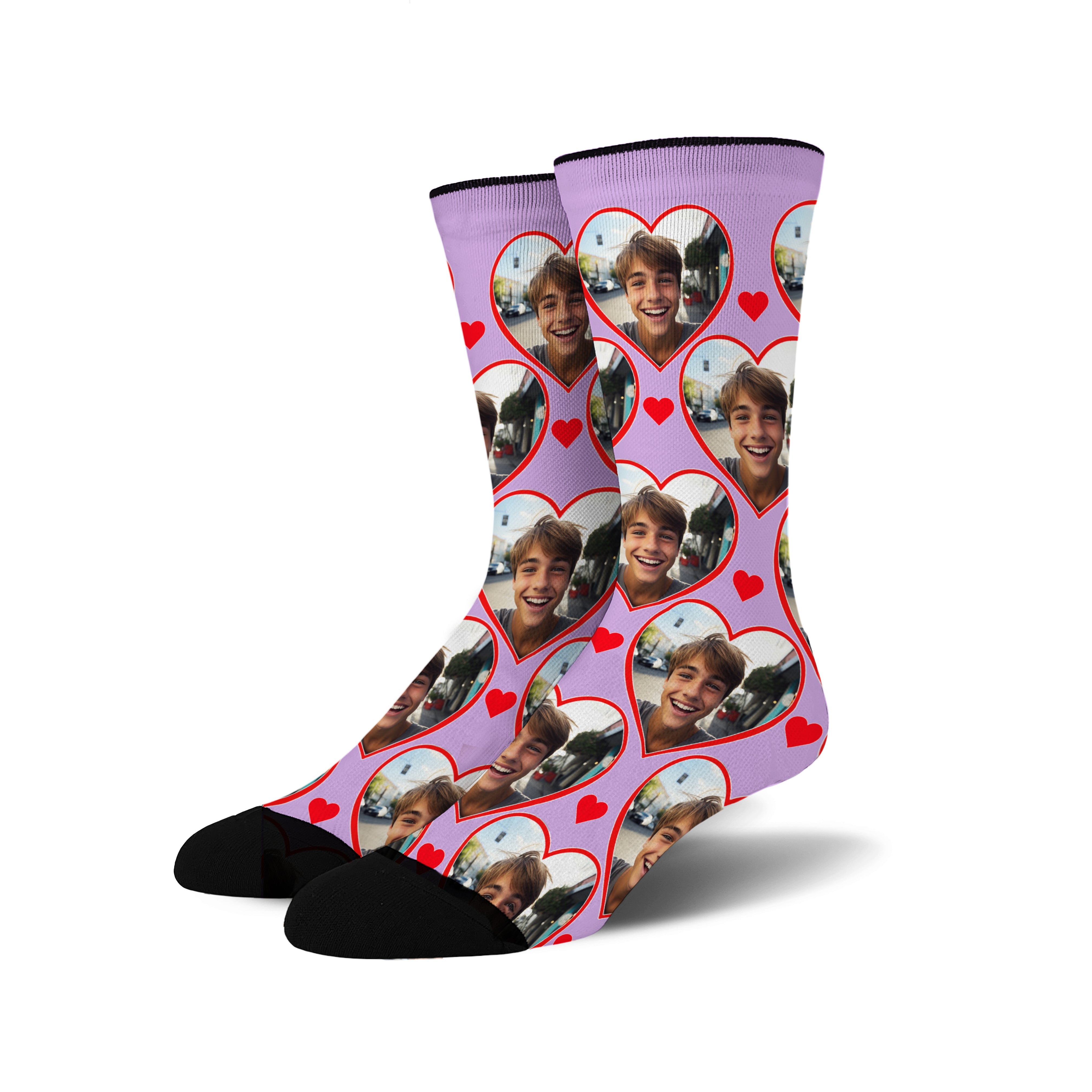 Custom Heart Photo Socks