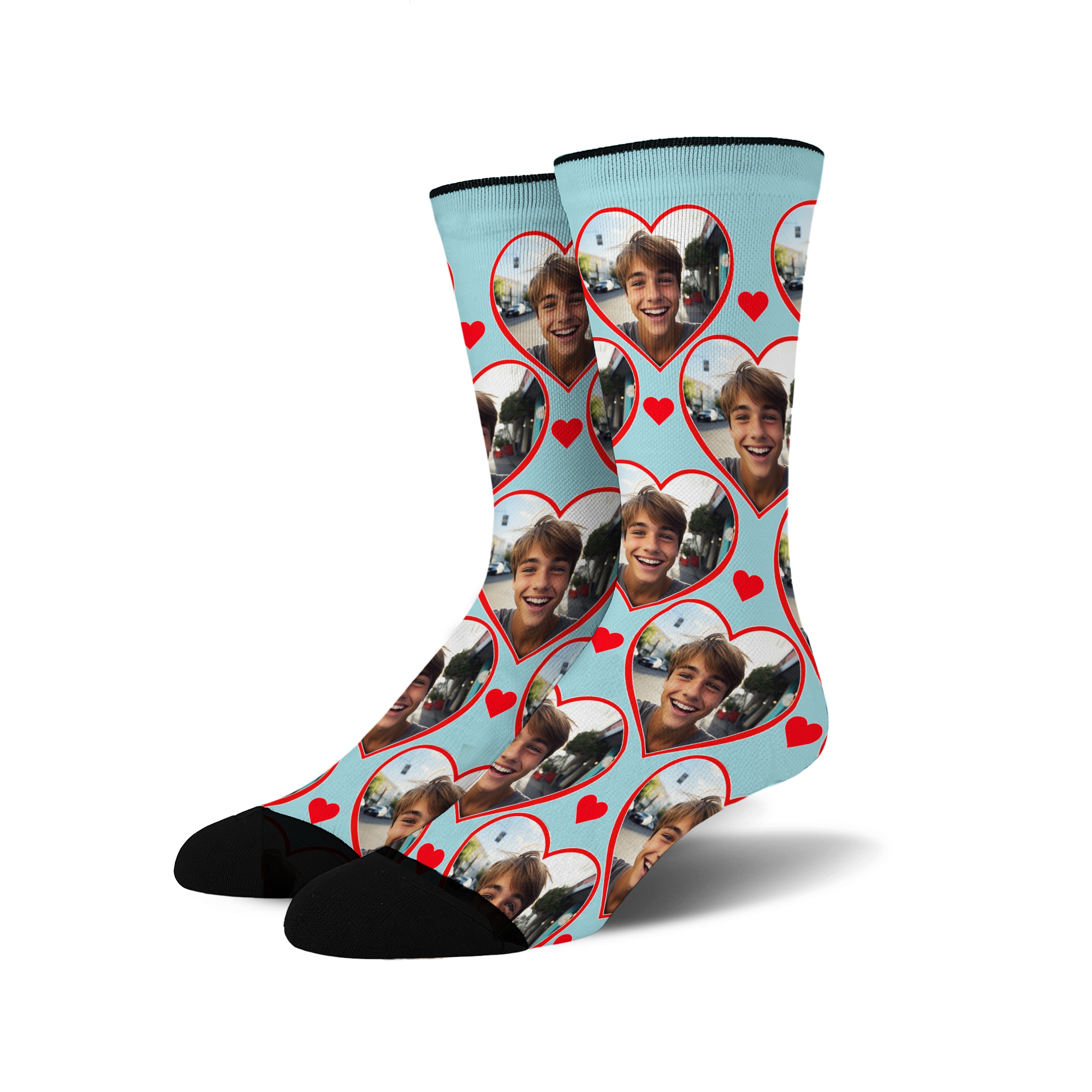 Custom Heart Photo Socks