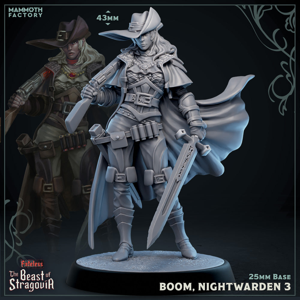 Stragovian Nightwarden: Sculpt 3 (Female Human Gunslinger)