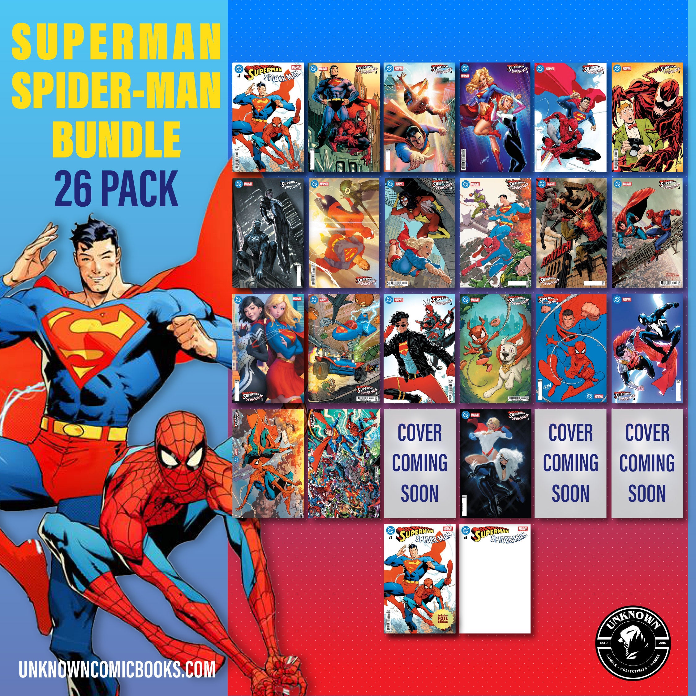 [26 PACK] DC MARVEL SUPERMAN SPIDER-MAN #1 (ONE SHOT) BUNDLE COLLECTION (03/25/2026)