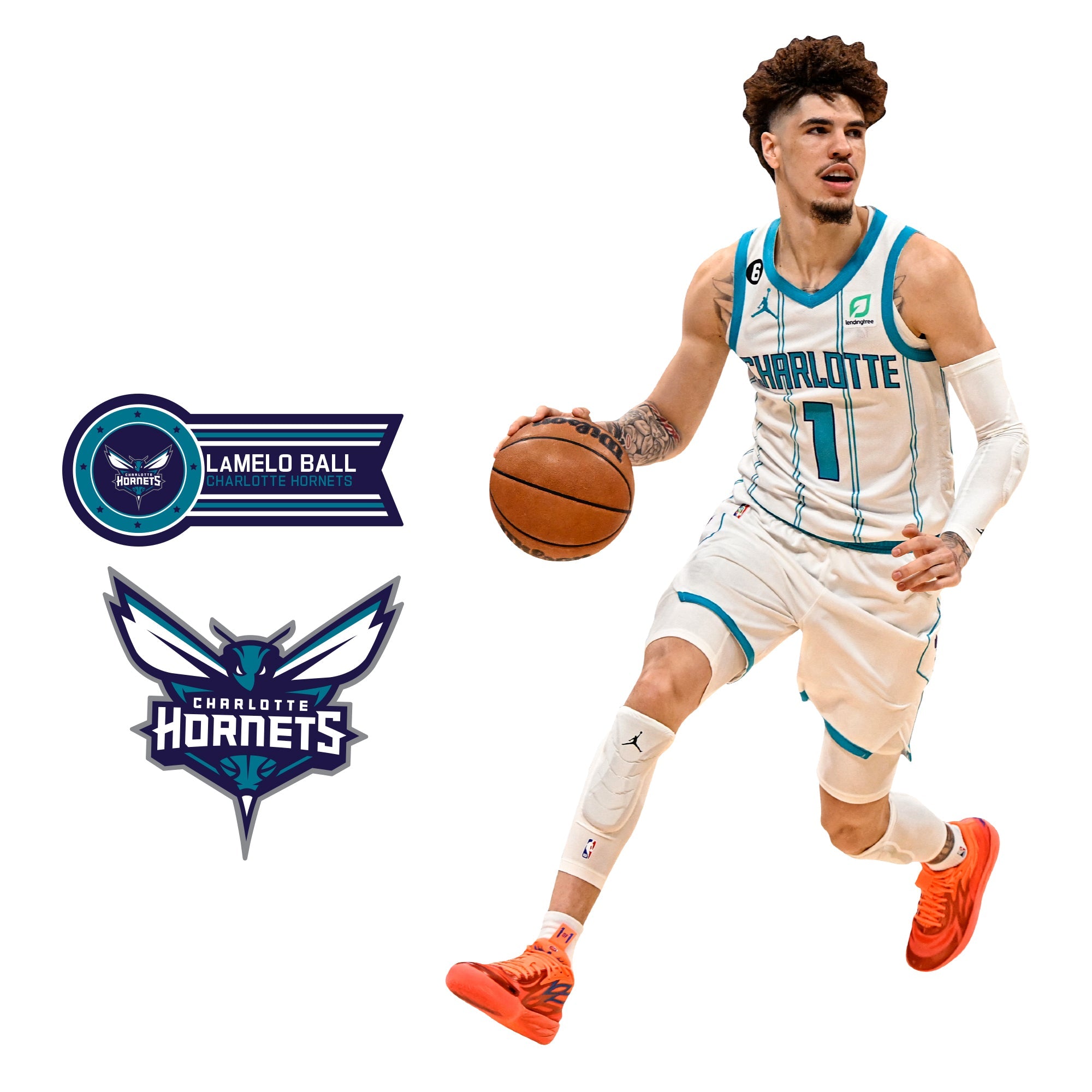 Lamelo Ball - RealBig Collection - Official NBA - Charlotte Hornets - Reusable Vinyl Wall Decals
