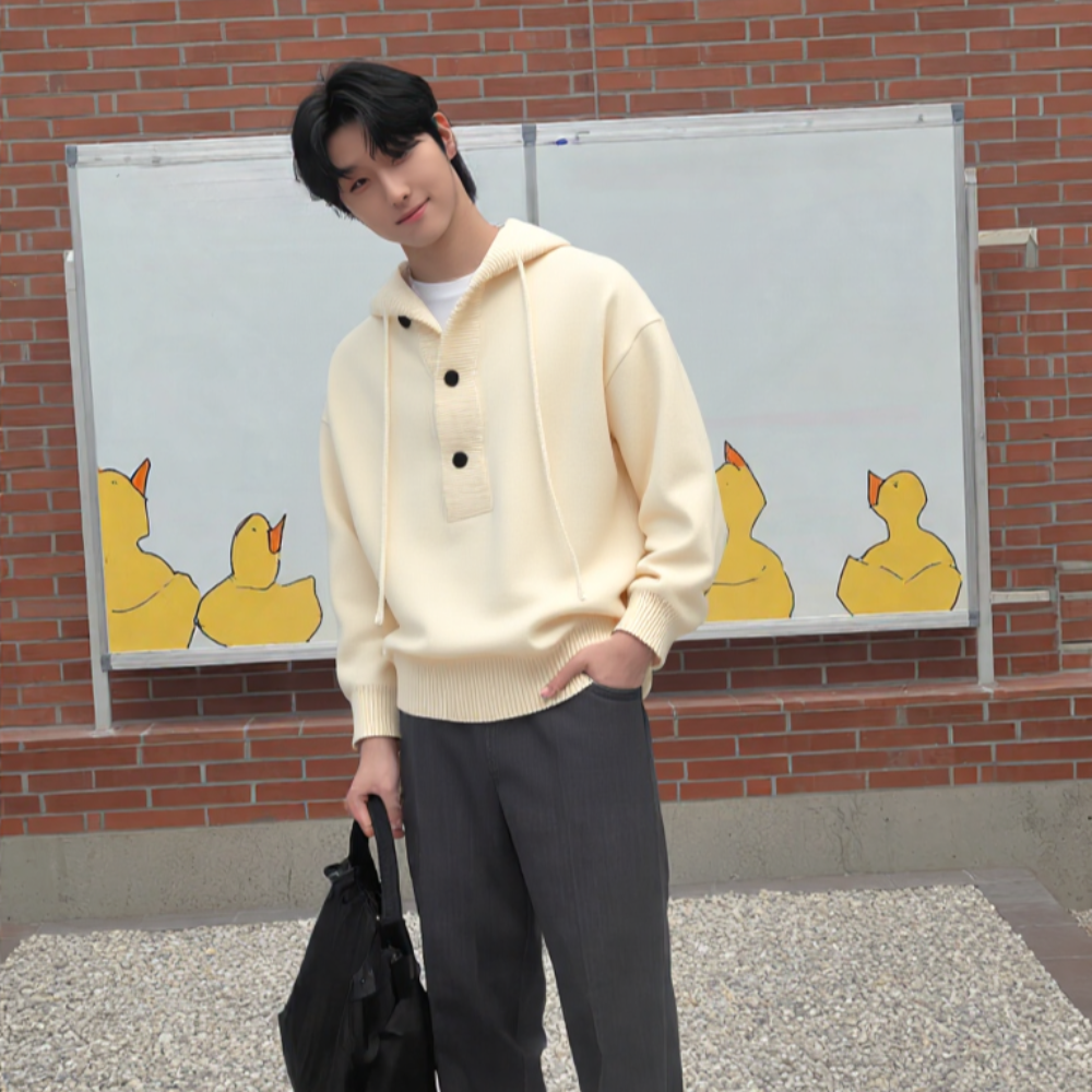 Mens Hooded Pull Over Sweater