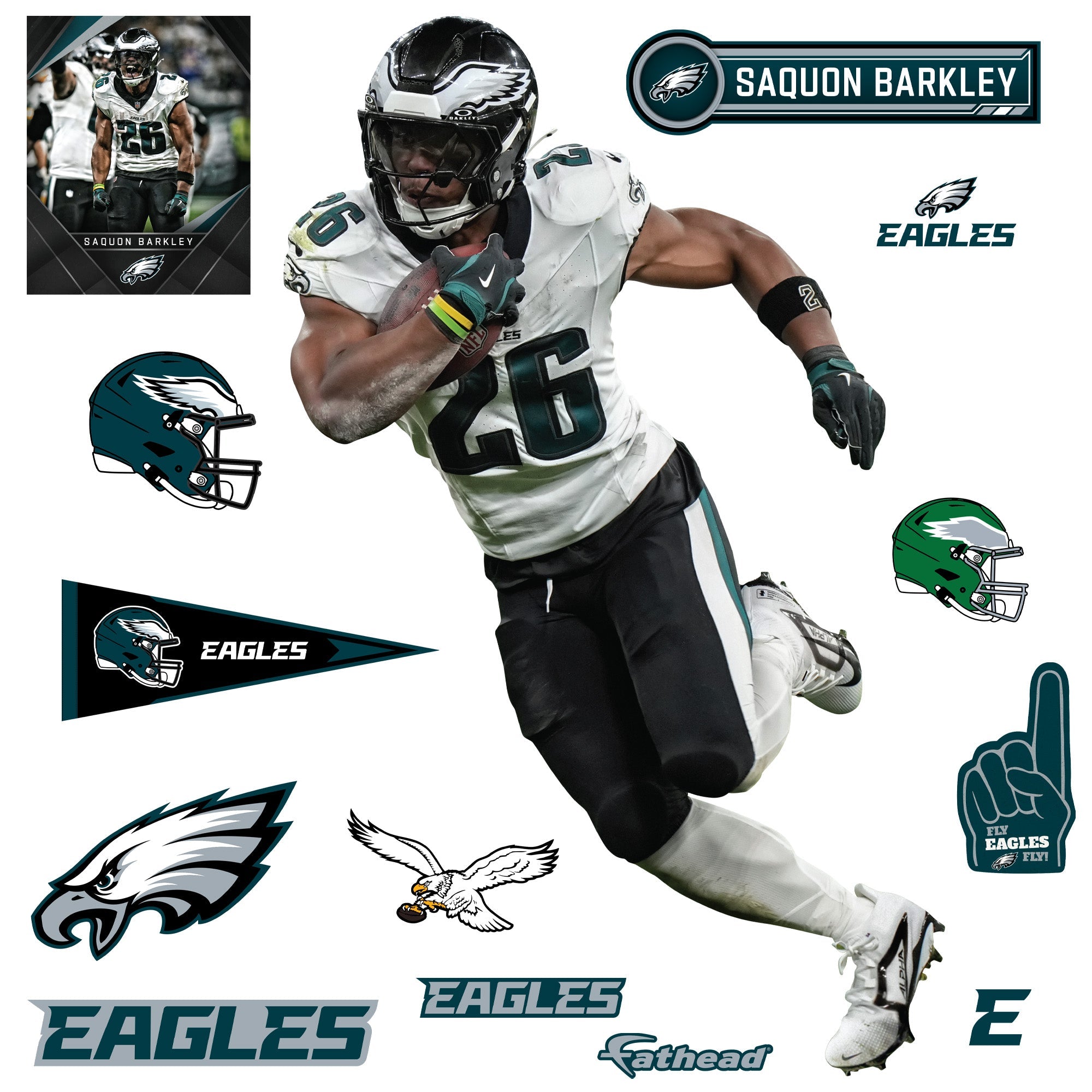 Saquon Barkley - RealBig Collection - Official NFL - Philadelphia Eagles - Reusable Vinyl Wall Decals