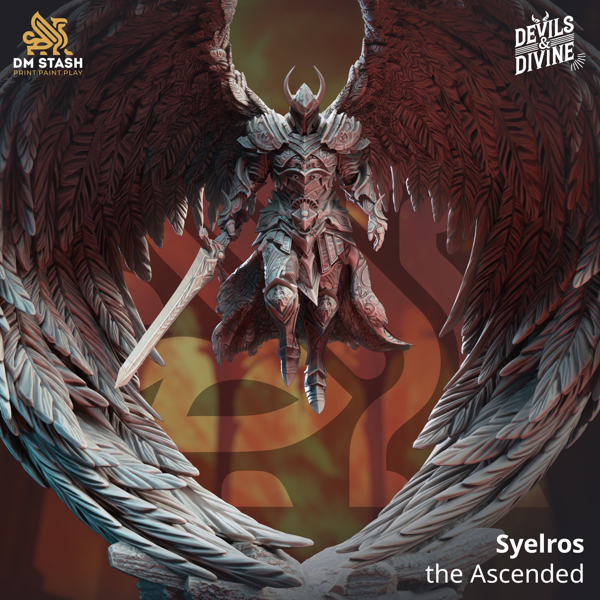 Syelros, the Ascended (Male Angel Paladin)