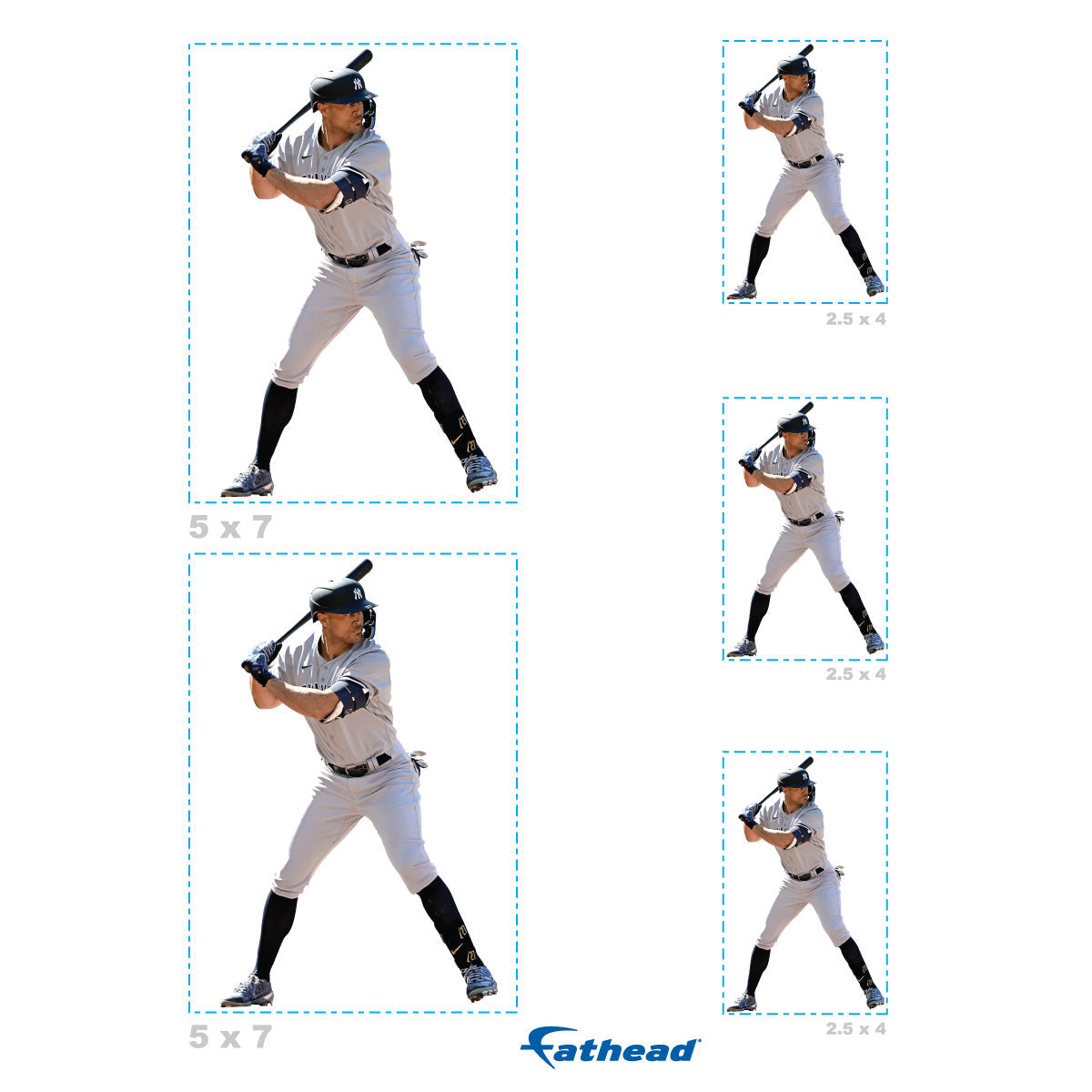 Giancarlo Stanton - 5 Player Minis (Mixed Sizes) - Official MLB - New York Yankees - Reusable Vinyl Decals