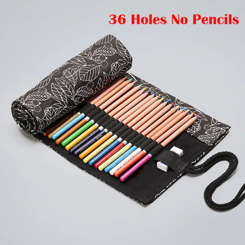 Handmade Canvas Pencil Roll for Art Supplies (Various Sizes)