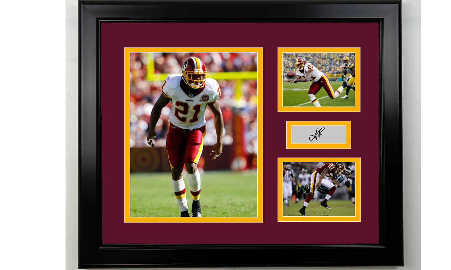 Framed Sean Taylor Washington Redskins Facsimile Laser Engraved Signature Football 14x11 3 Photo Collage