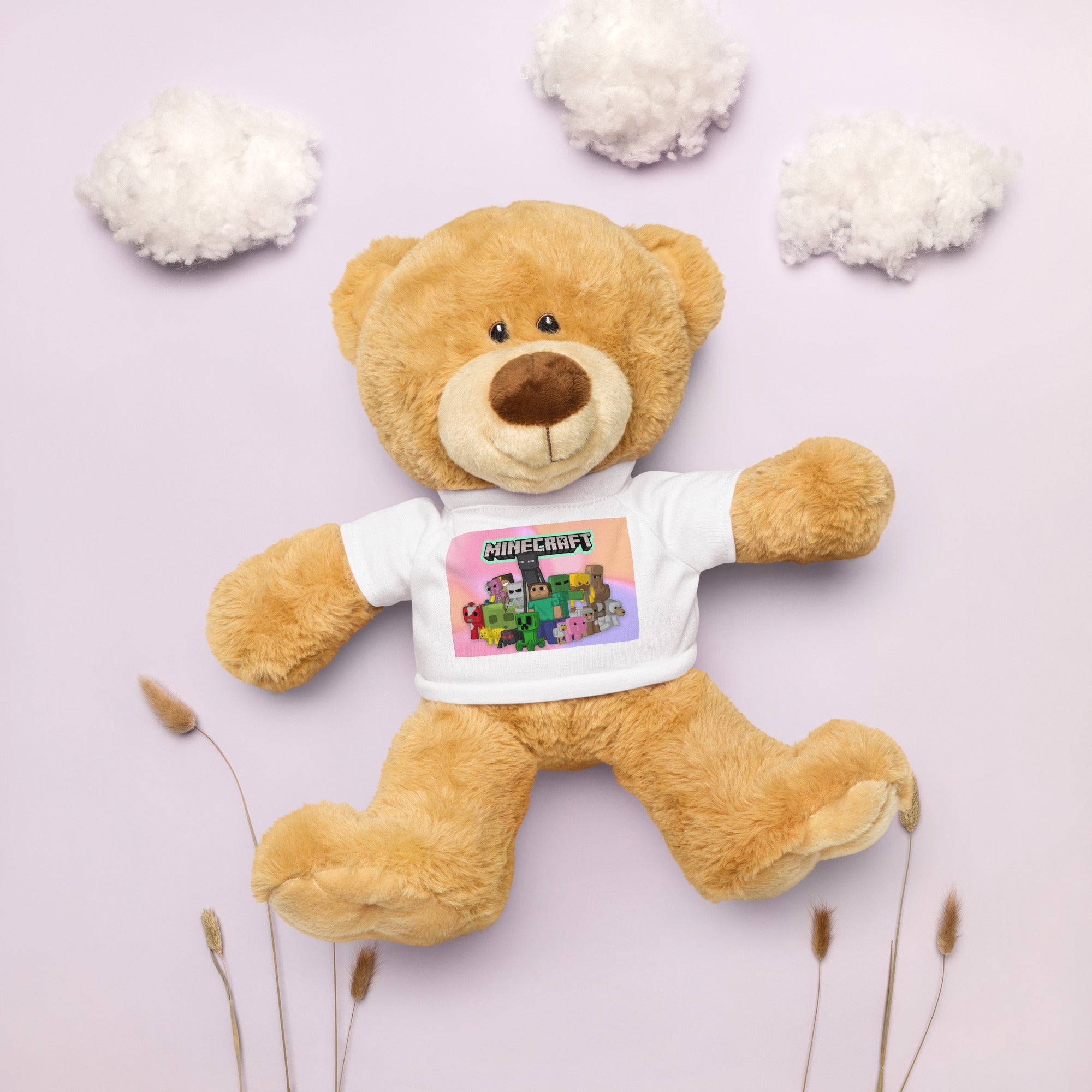 Soft Teddy Bear with Minecraft T-Shirt – 9.5″ Plush Toy for All Ages