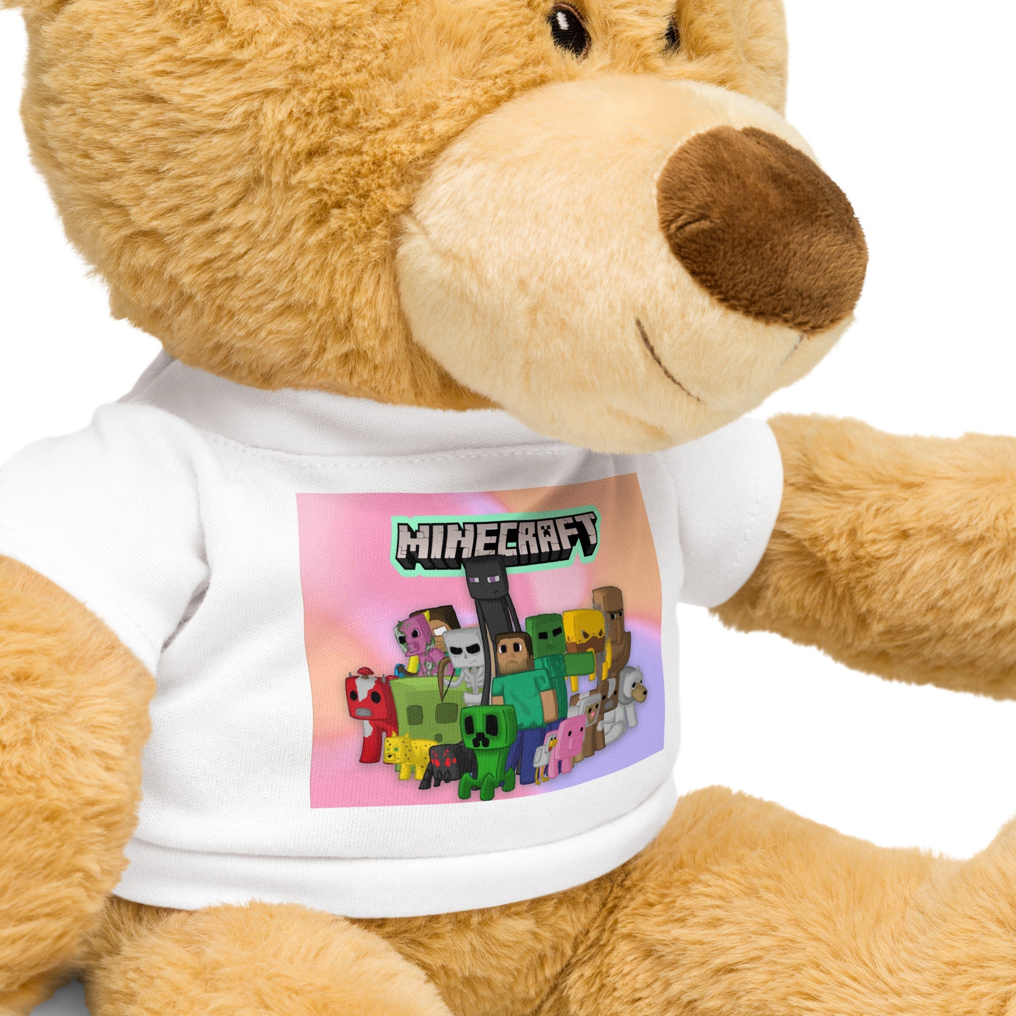 Soft Teddy Bear with Minecraft T-Shirt – 9.5″ Plush Toy for All Ages