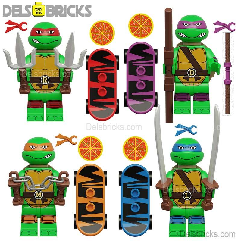Teenage Mutant Ninja Turtles Mutant Mayhem set of 4 Lego Minifigures Custom Toys 1