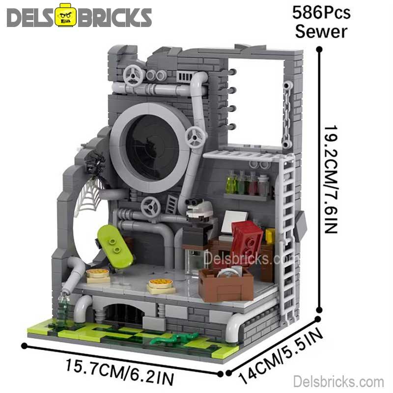 Teenage Mutant Ninja Turtles sewer Lair Lego Minifigures Custom Toys
