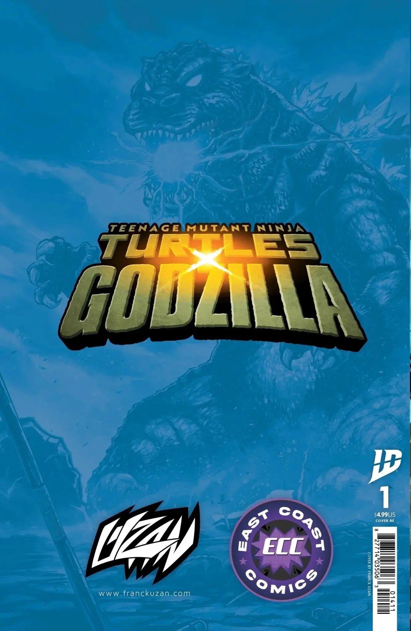 Teenage Mutant Ninja Turtles x Godzilla #1 - ECC Franck Uzan Variant -